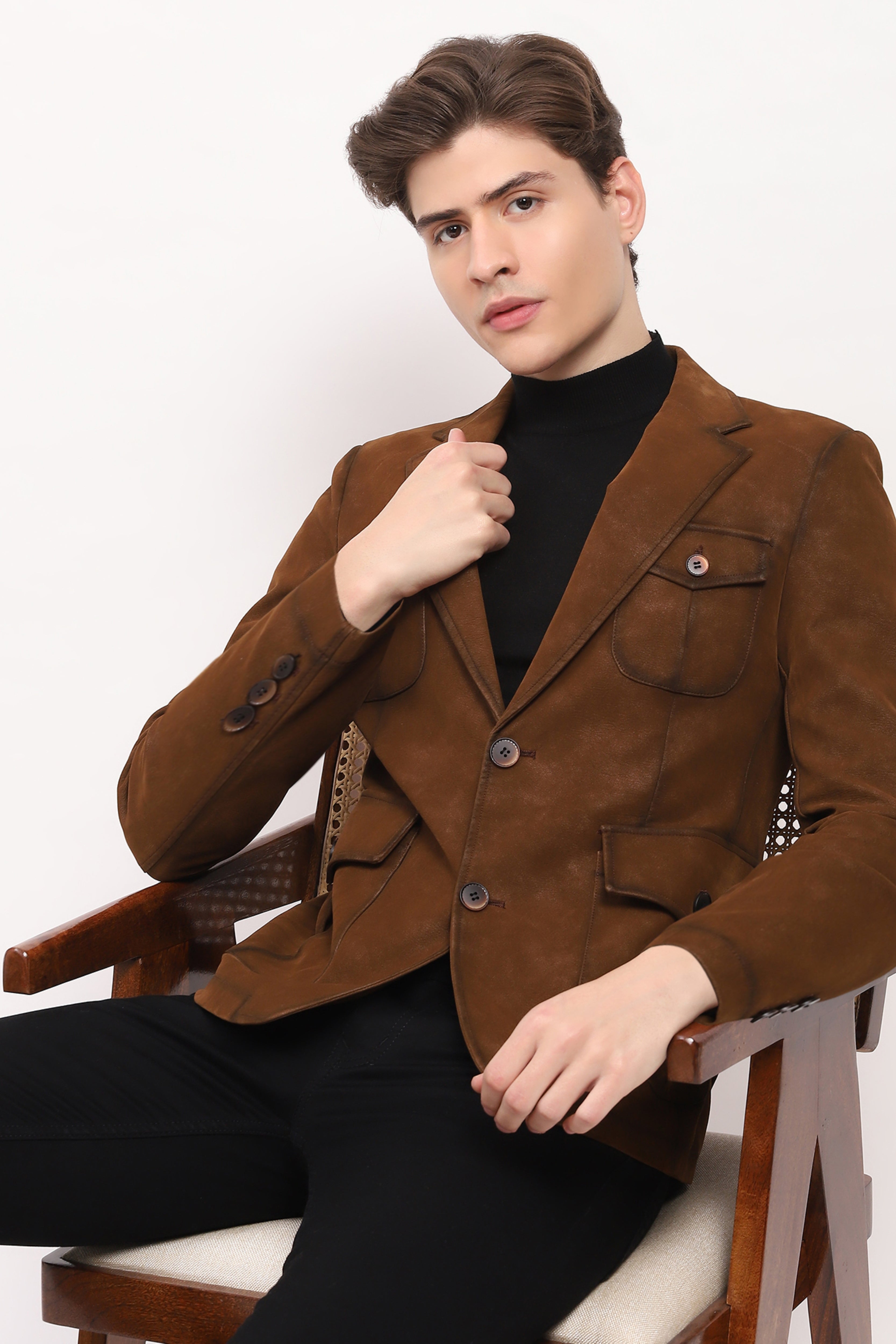 Classic Brown Leather Coat