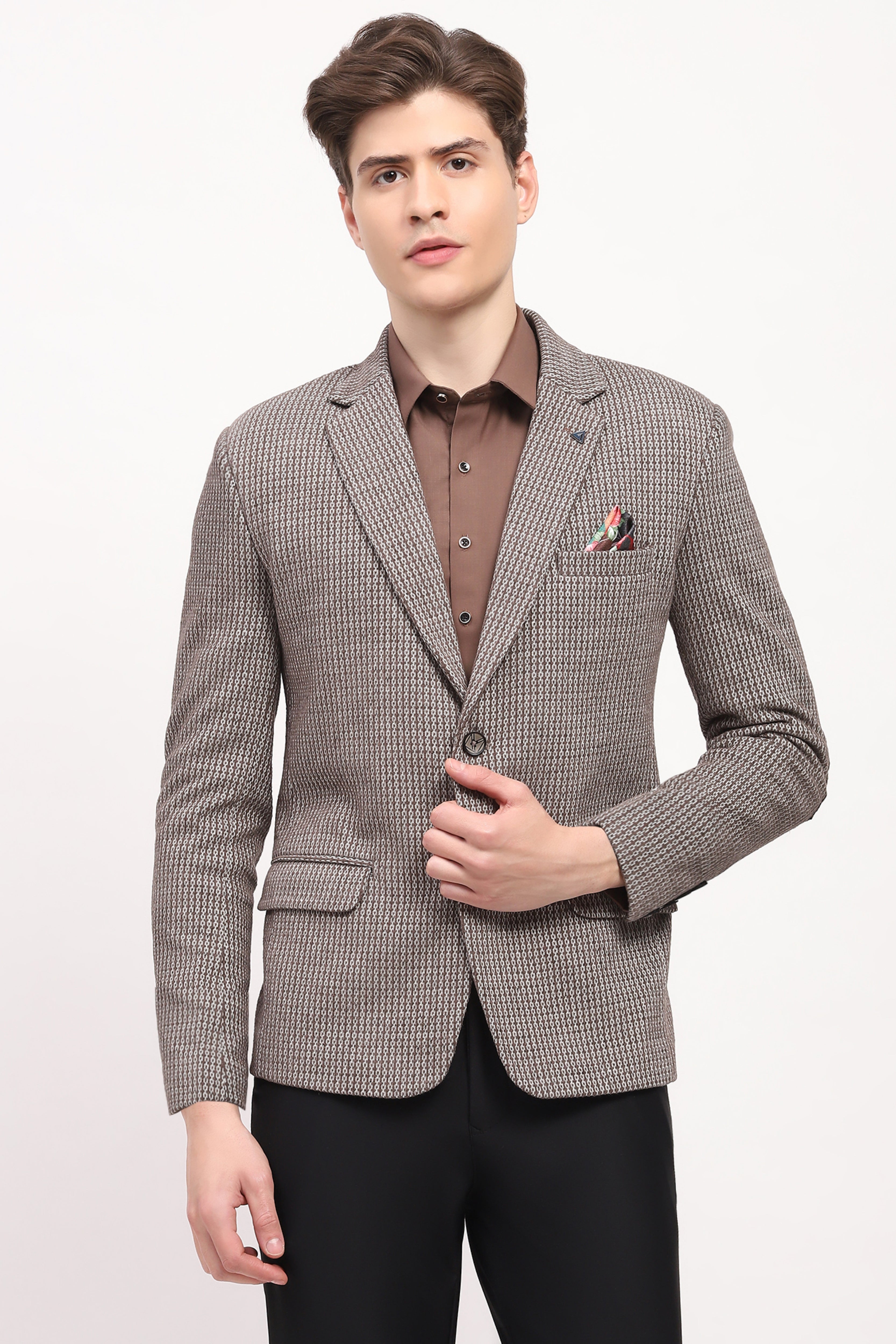 Brown Tailored Elbow Patch Coat