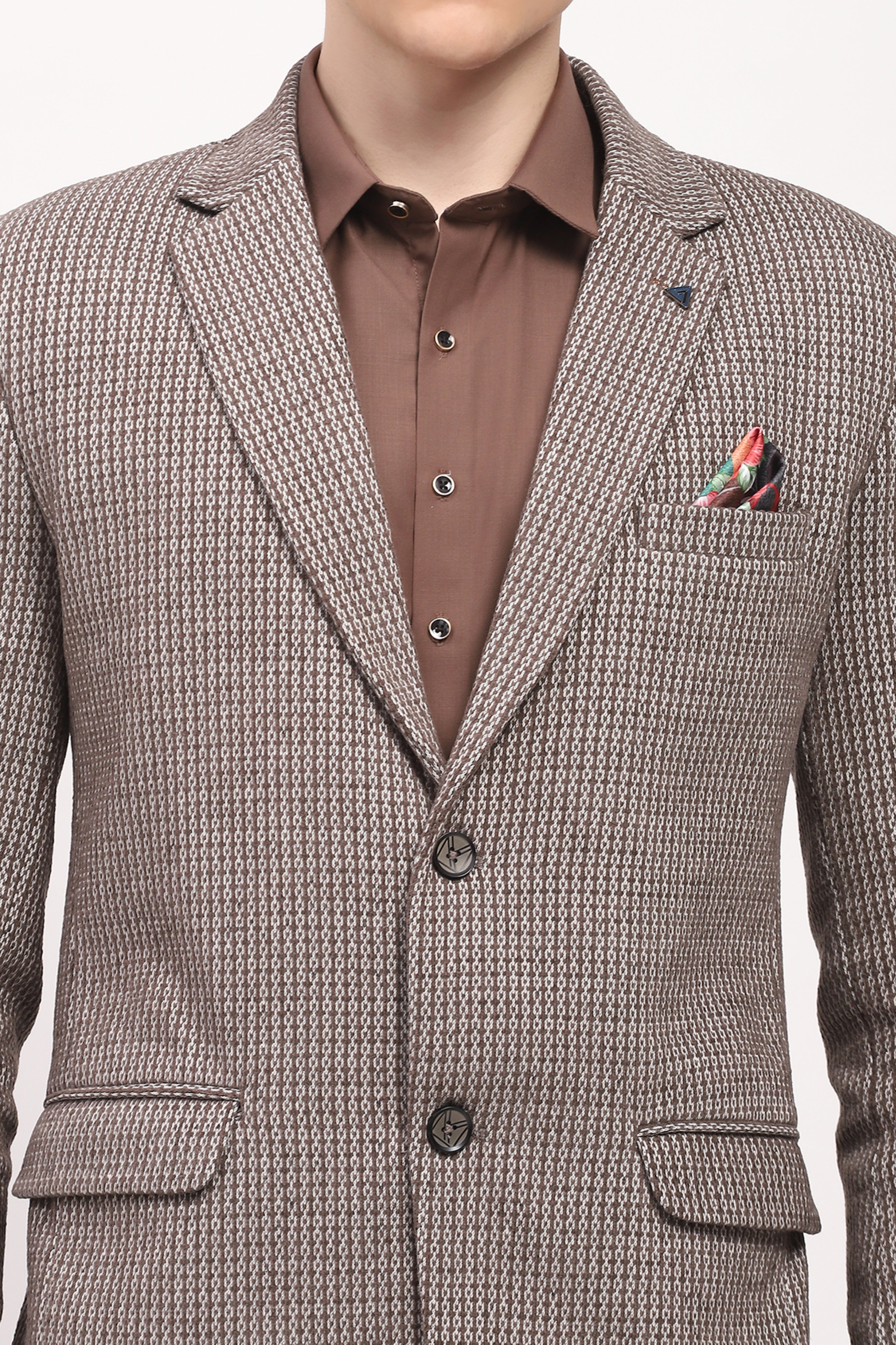 Brown Tailored Elbow Patch Coat