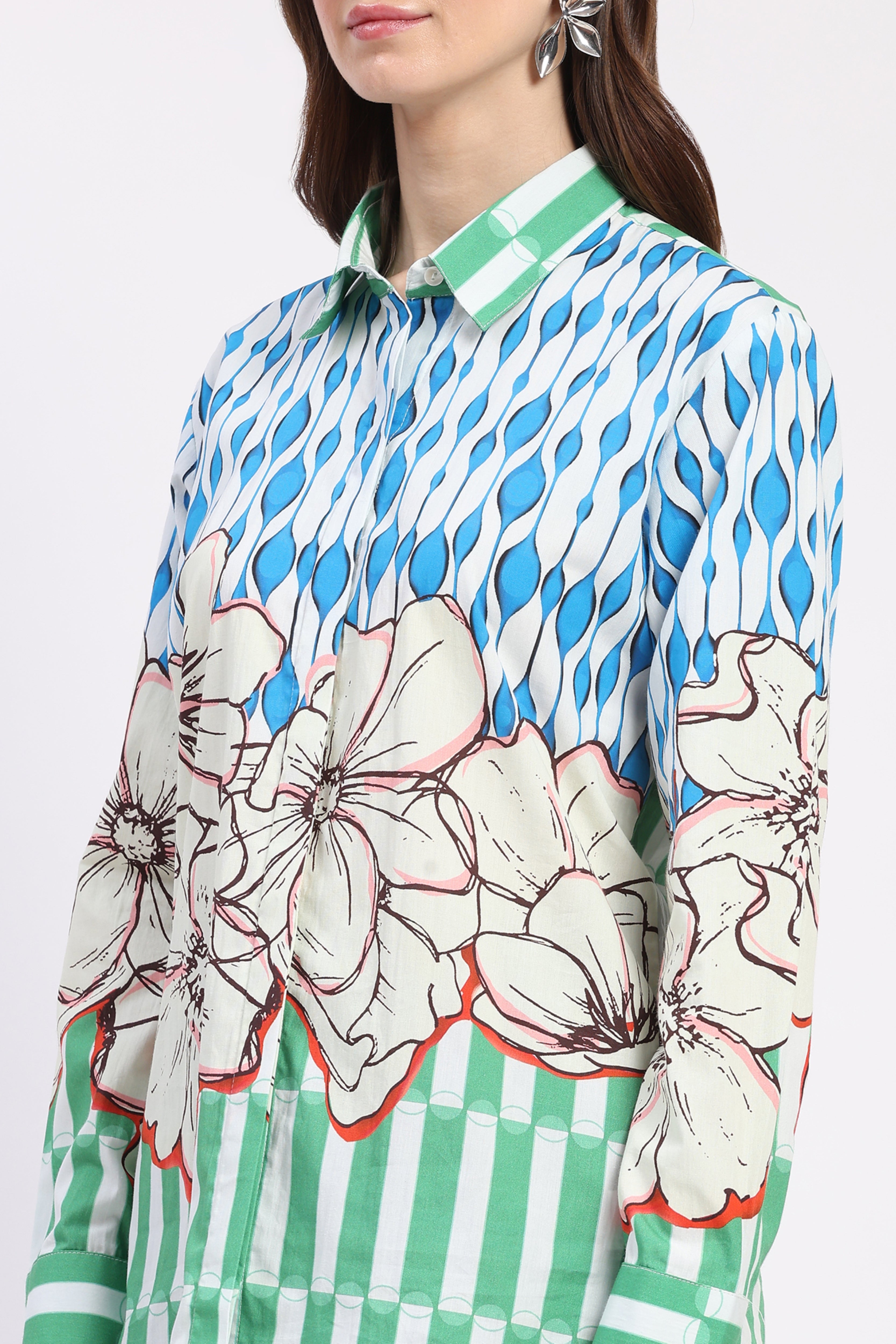 Multicolor Printed Cotton Shirt