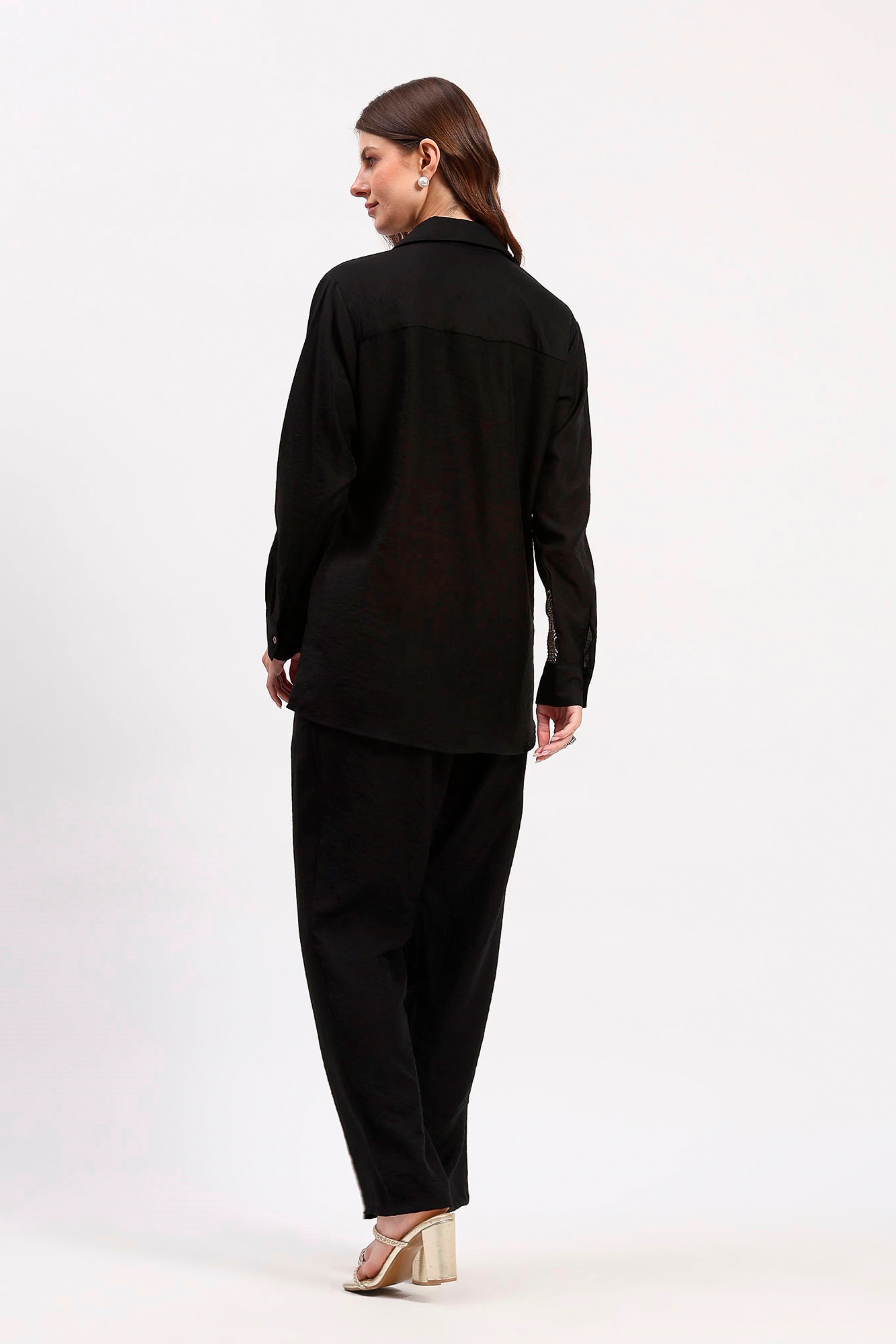 Black Embroidered Co-Ord Set