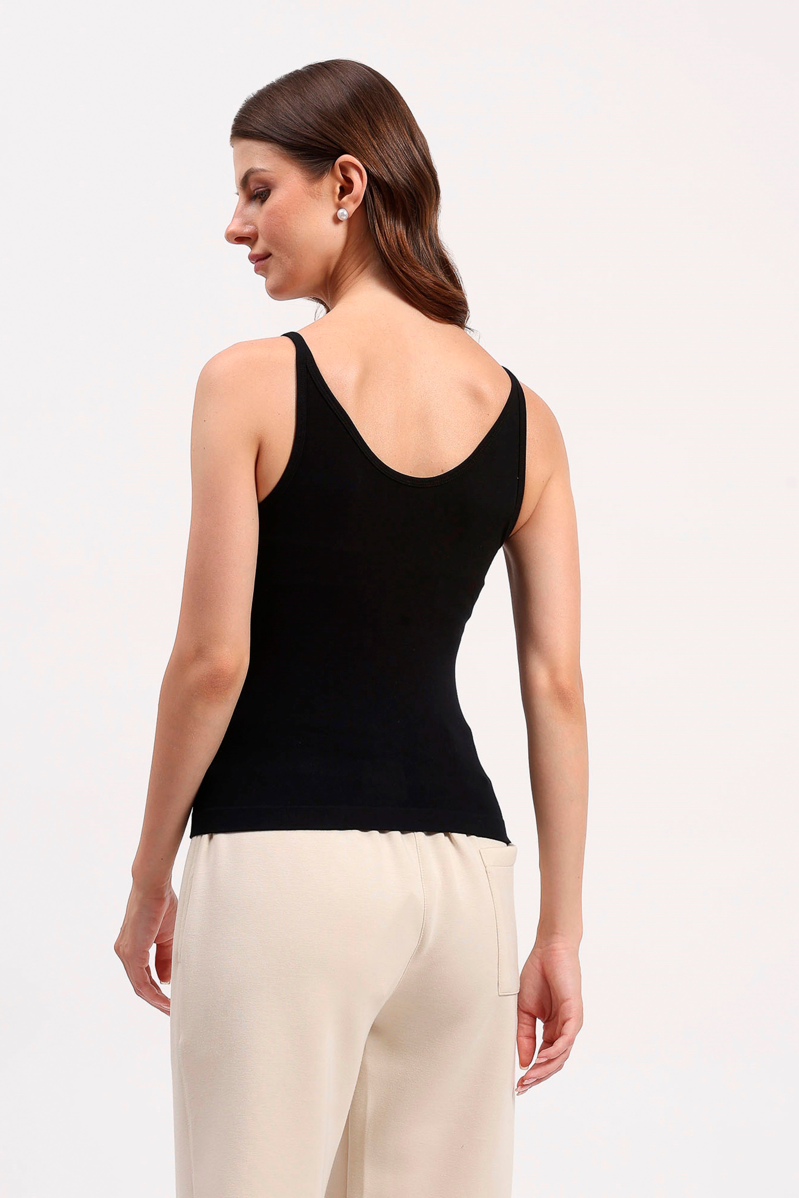 Black V-Neck Support Camisole Top