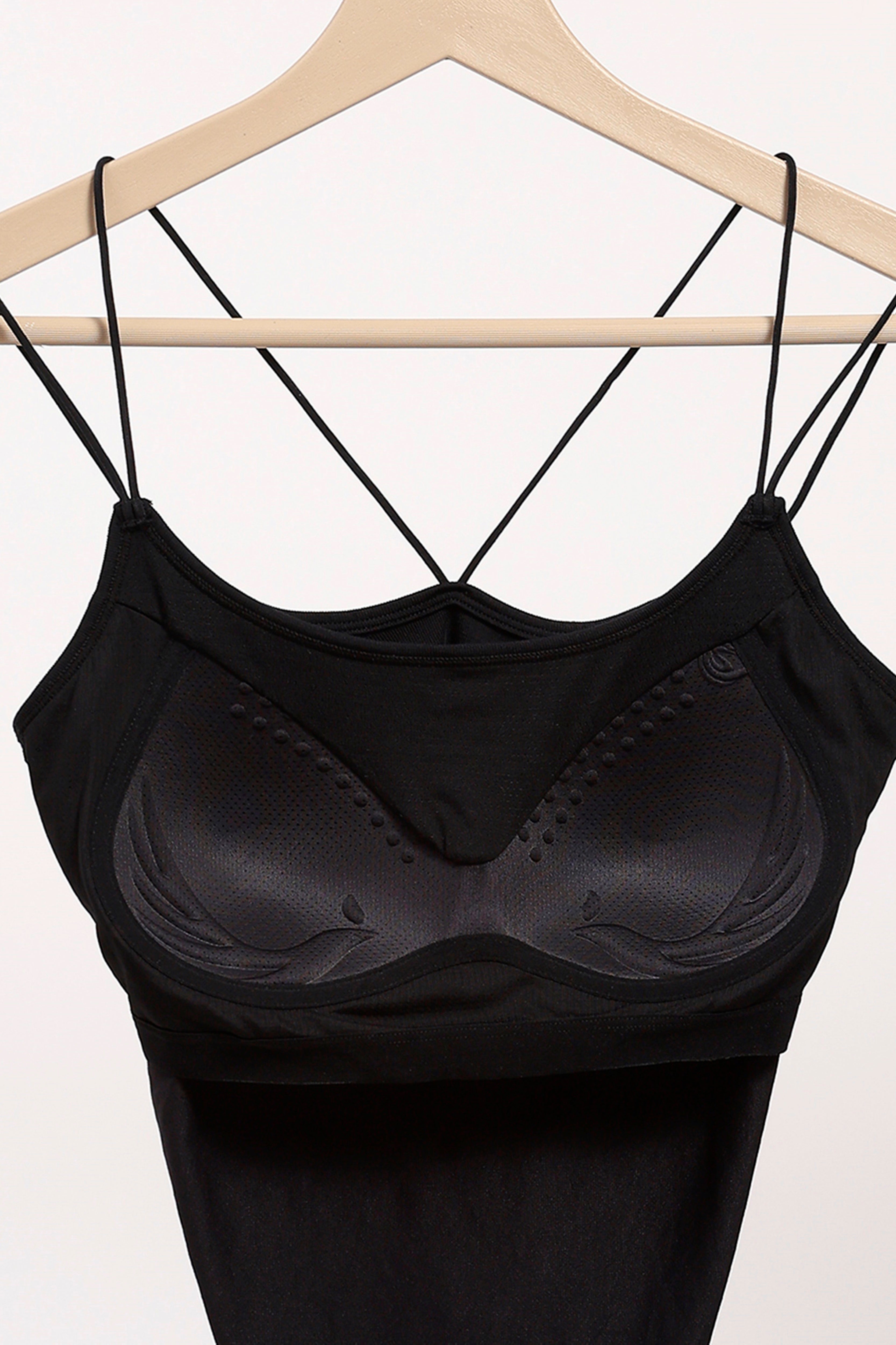 Black Criss Cross Back Camisole Top