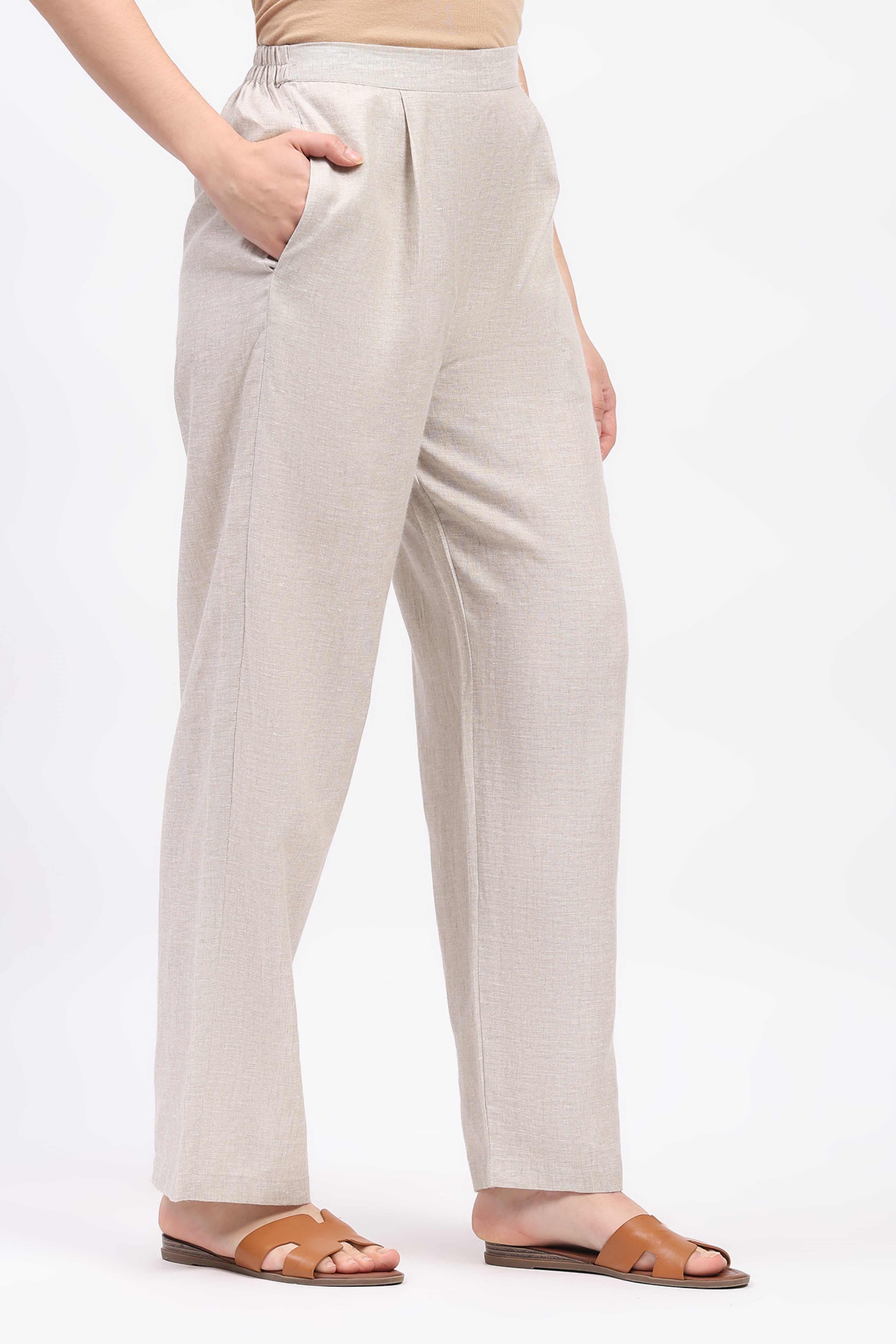 Natural Linen Relaxed Fit Lower