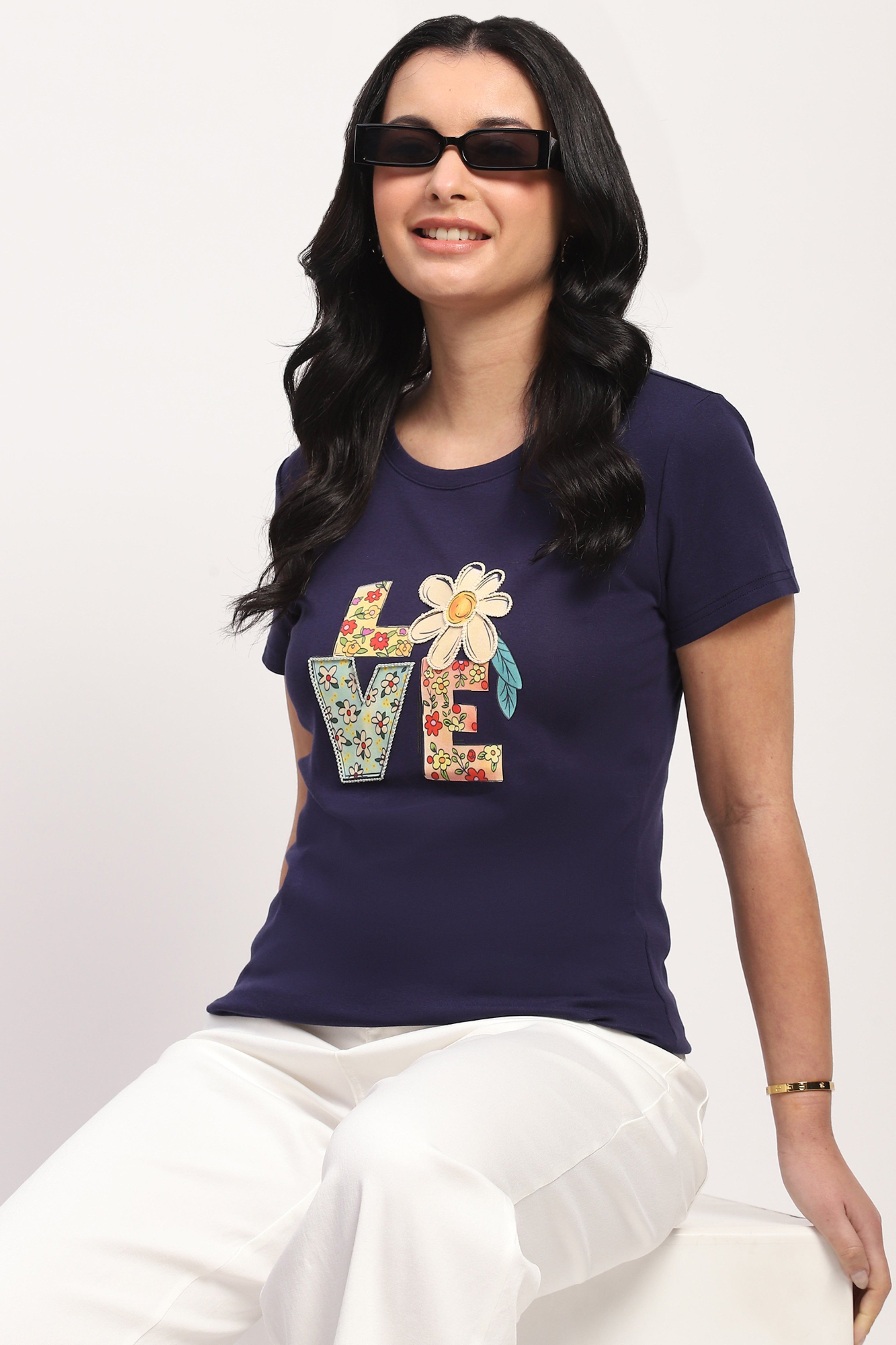Navy Casual Top