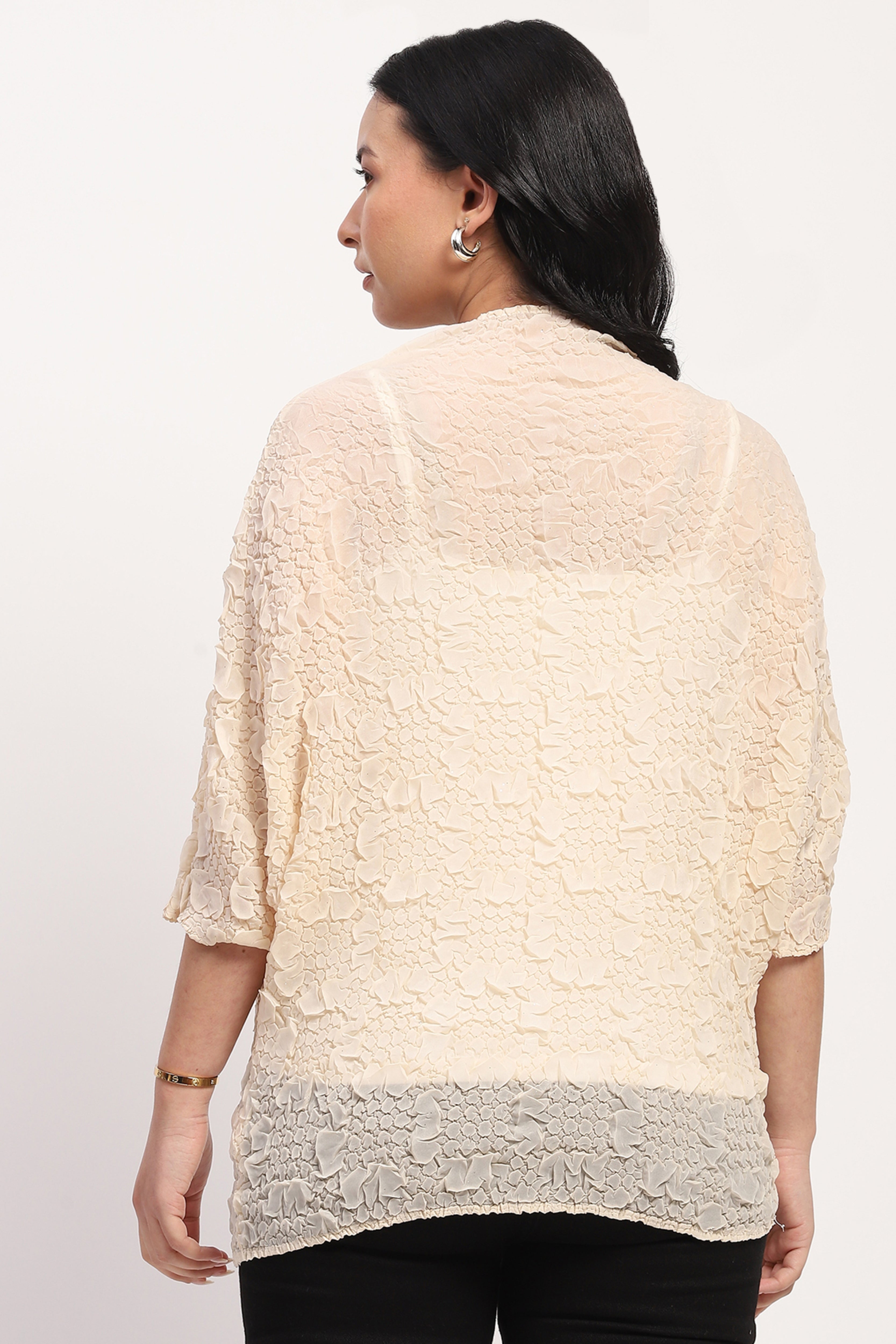 Beige Crushed Shimmer Top