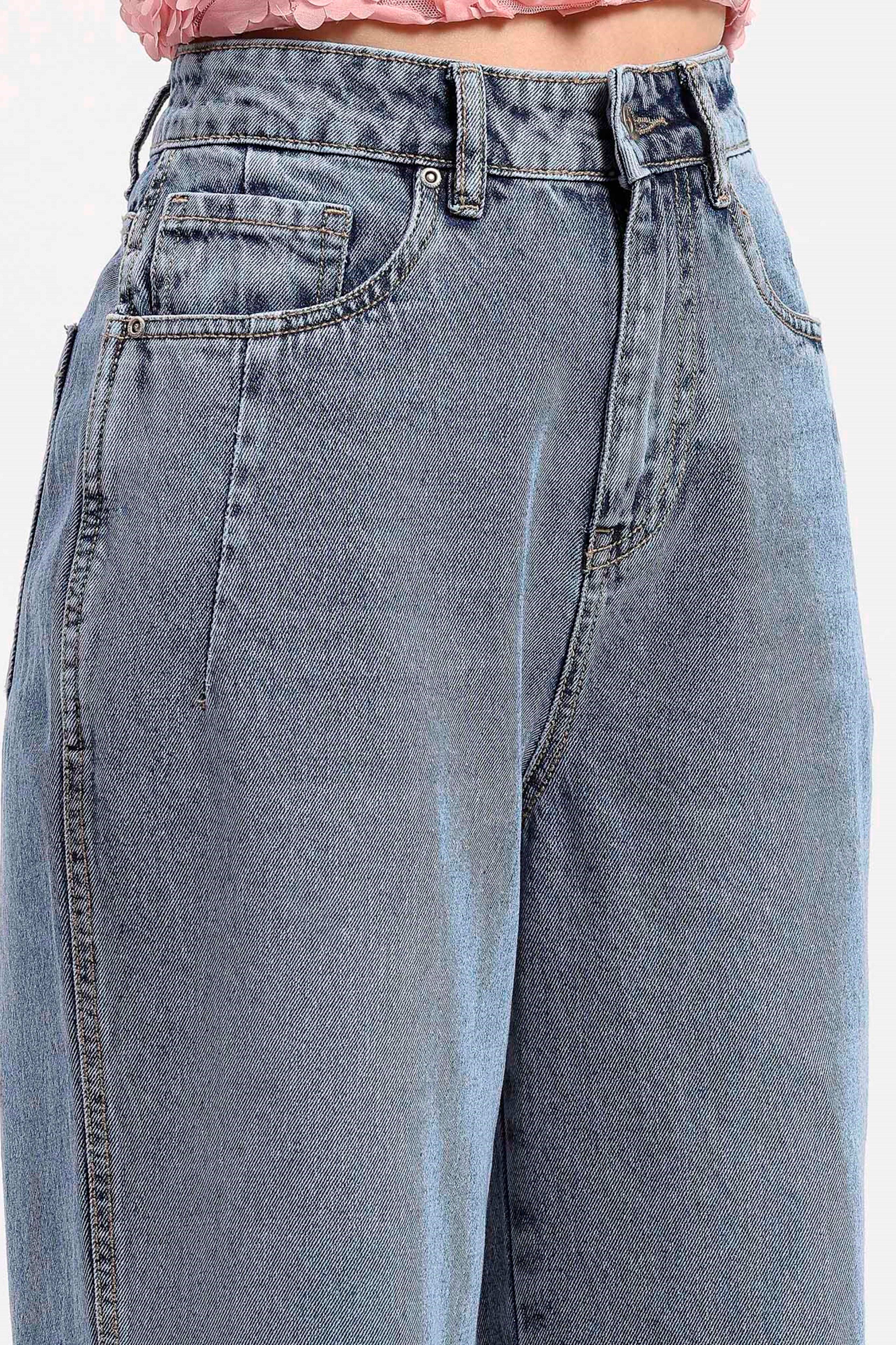 Light Blue Wide-Leg Jeans