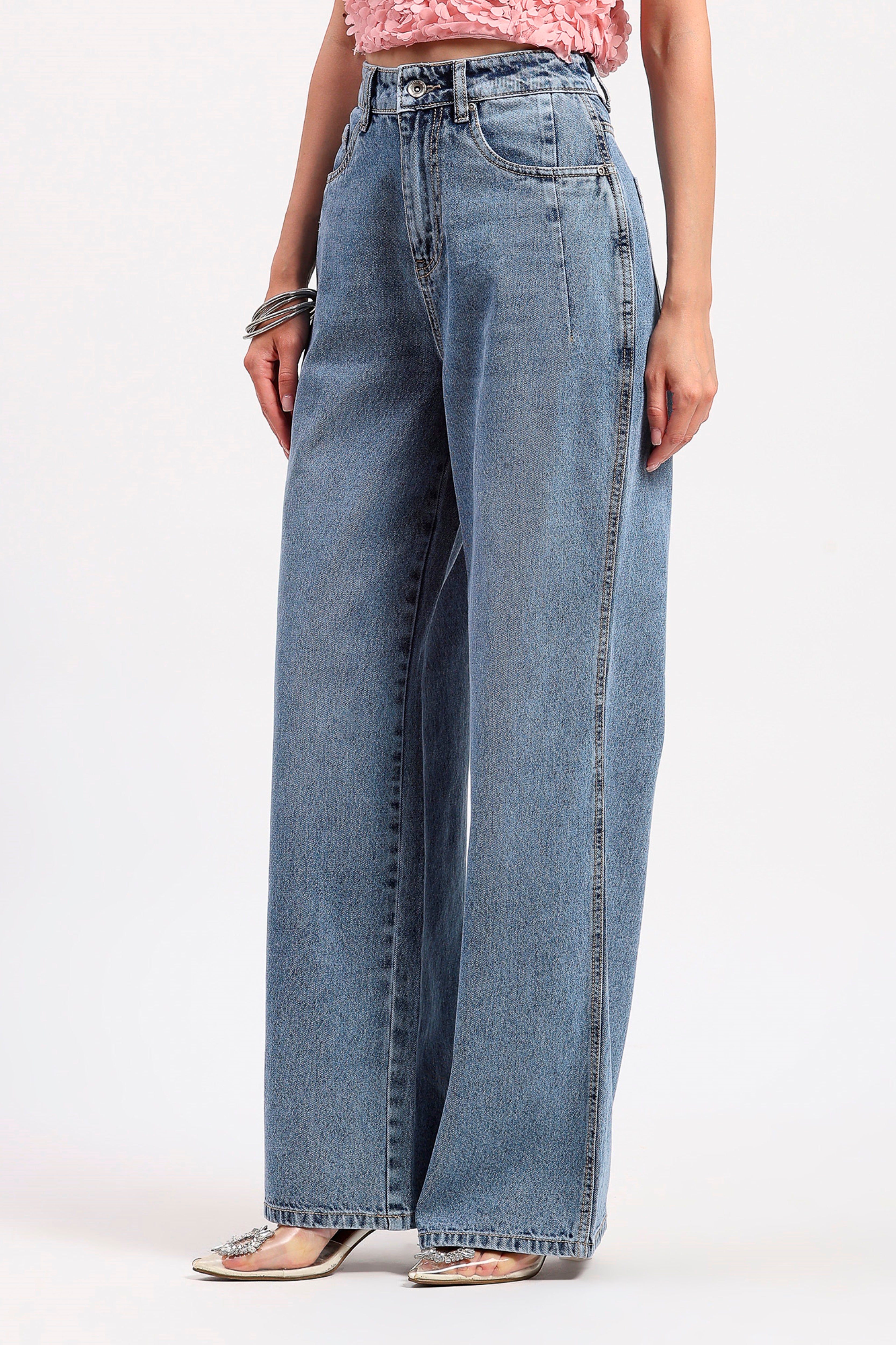 Light Blue Wide-Leg Jeans