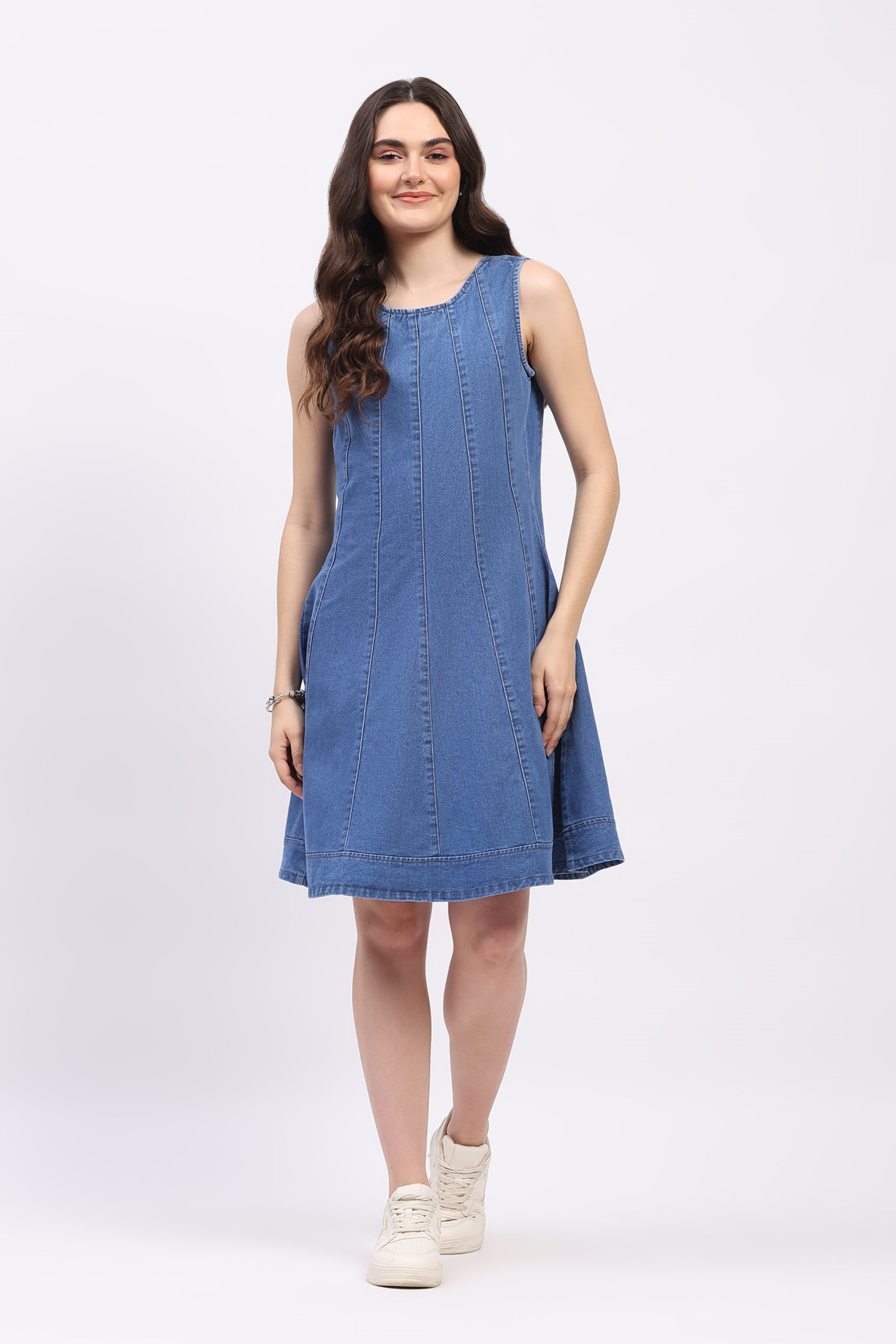 Blue Denim A-Line Dress