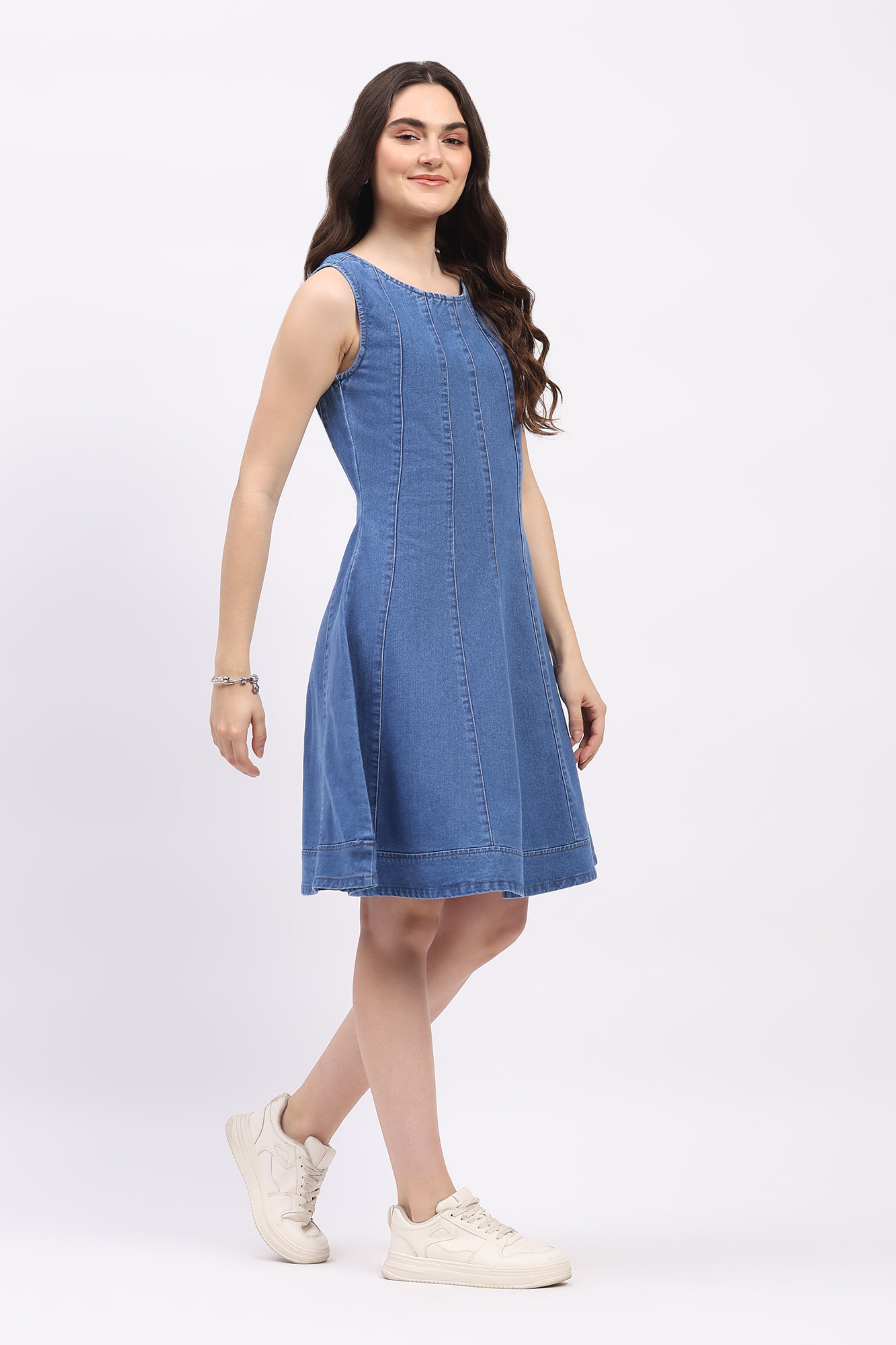 Blue Denim A-Line Dress