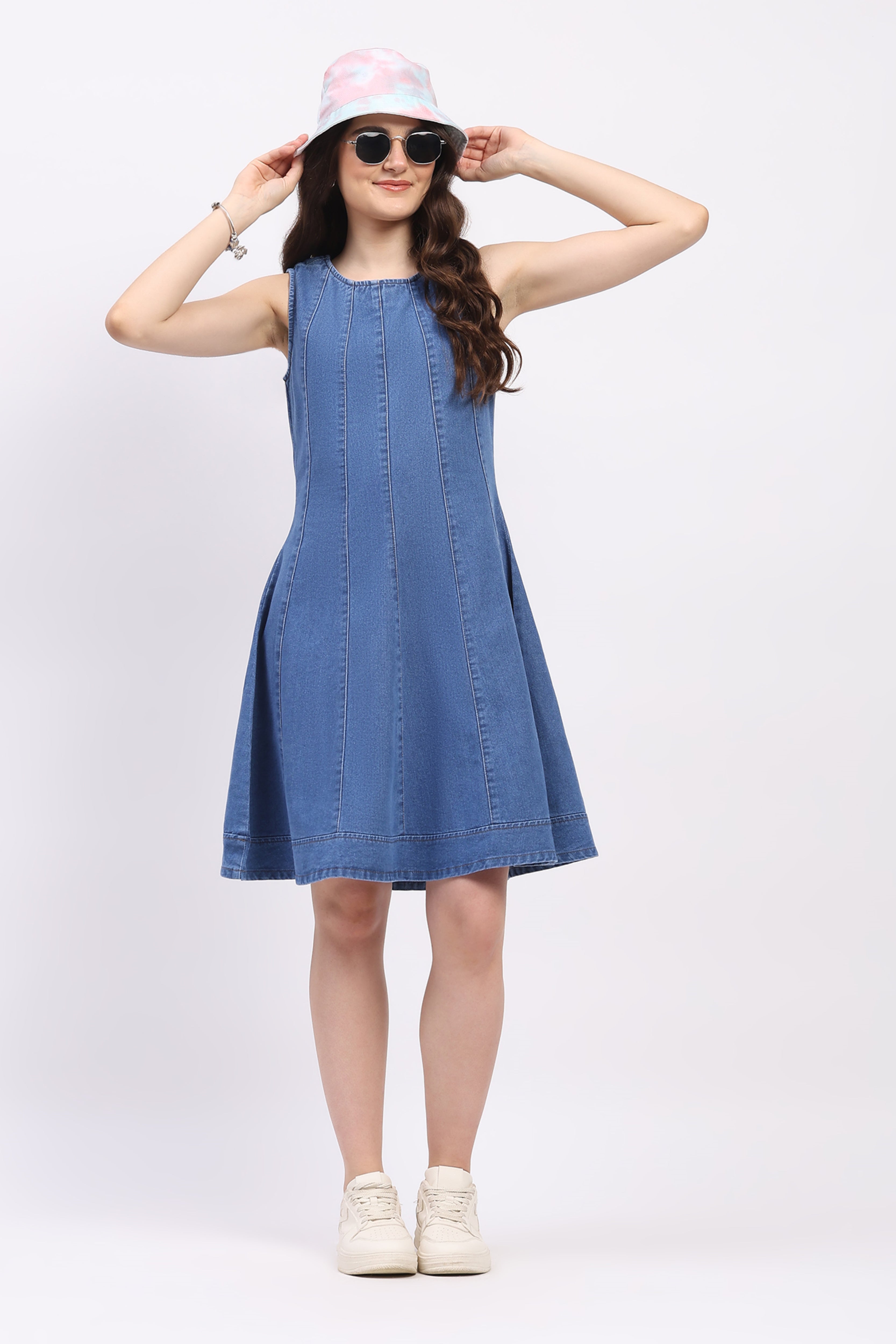 Blue Denim A-Line Dress