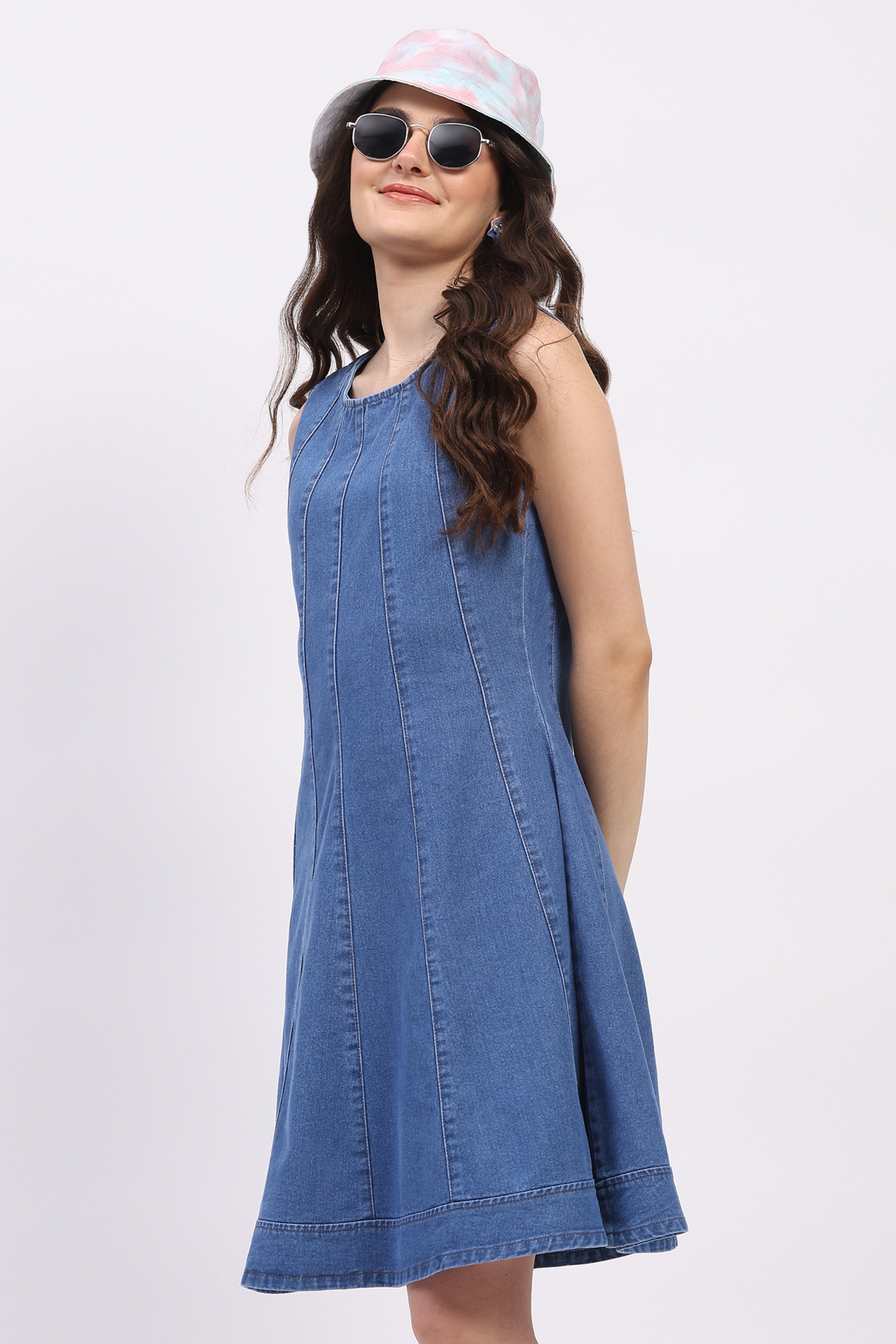 Blue Denim A-Line Dress