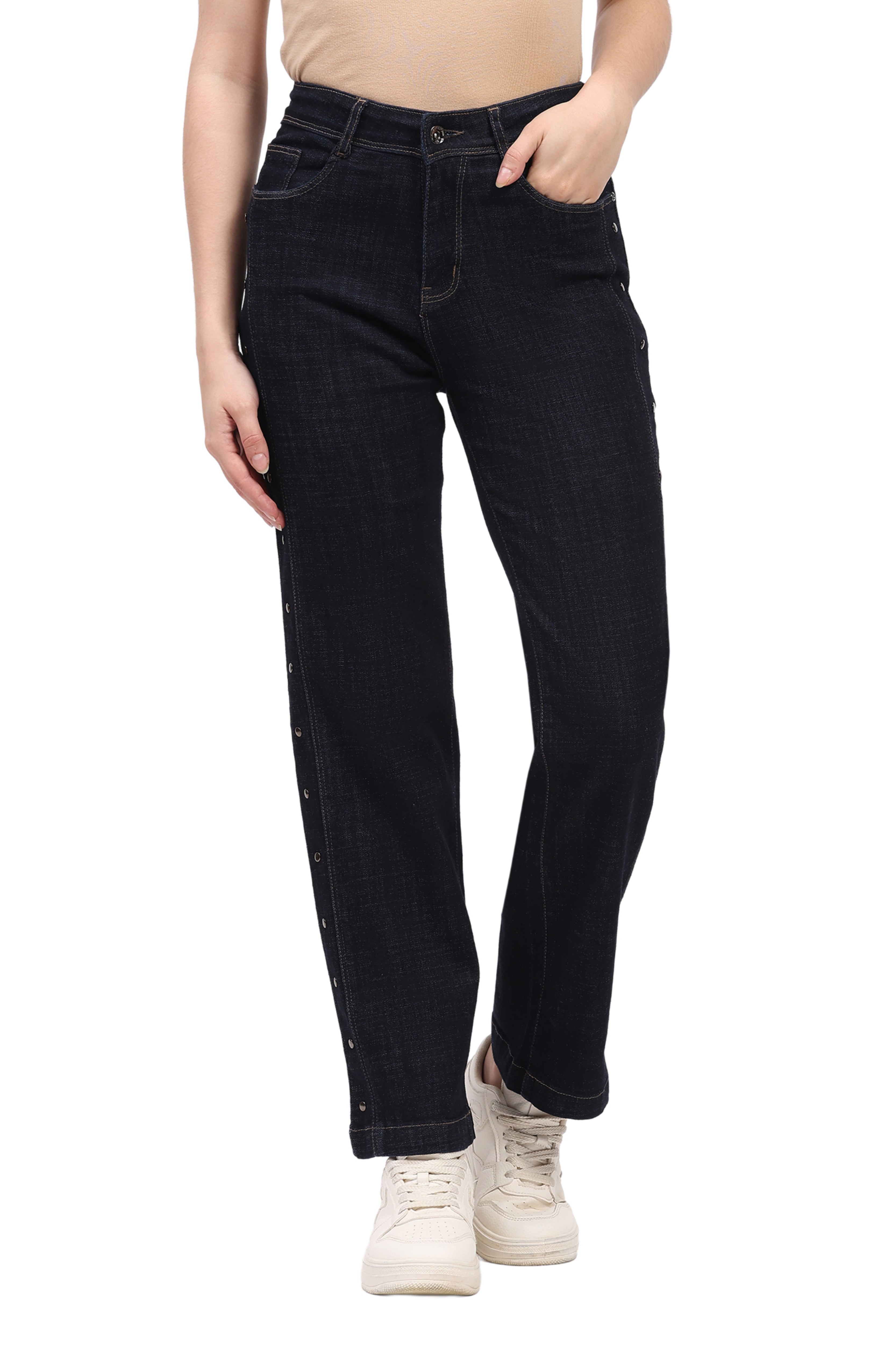 Blue Rivet Stud Detail Jeans