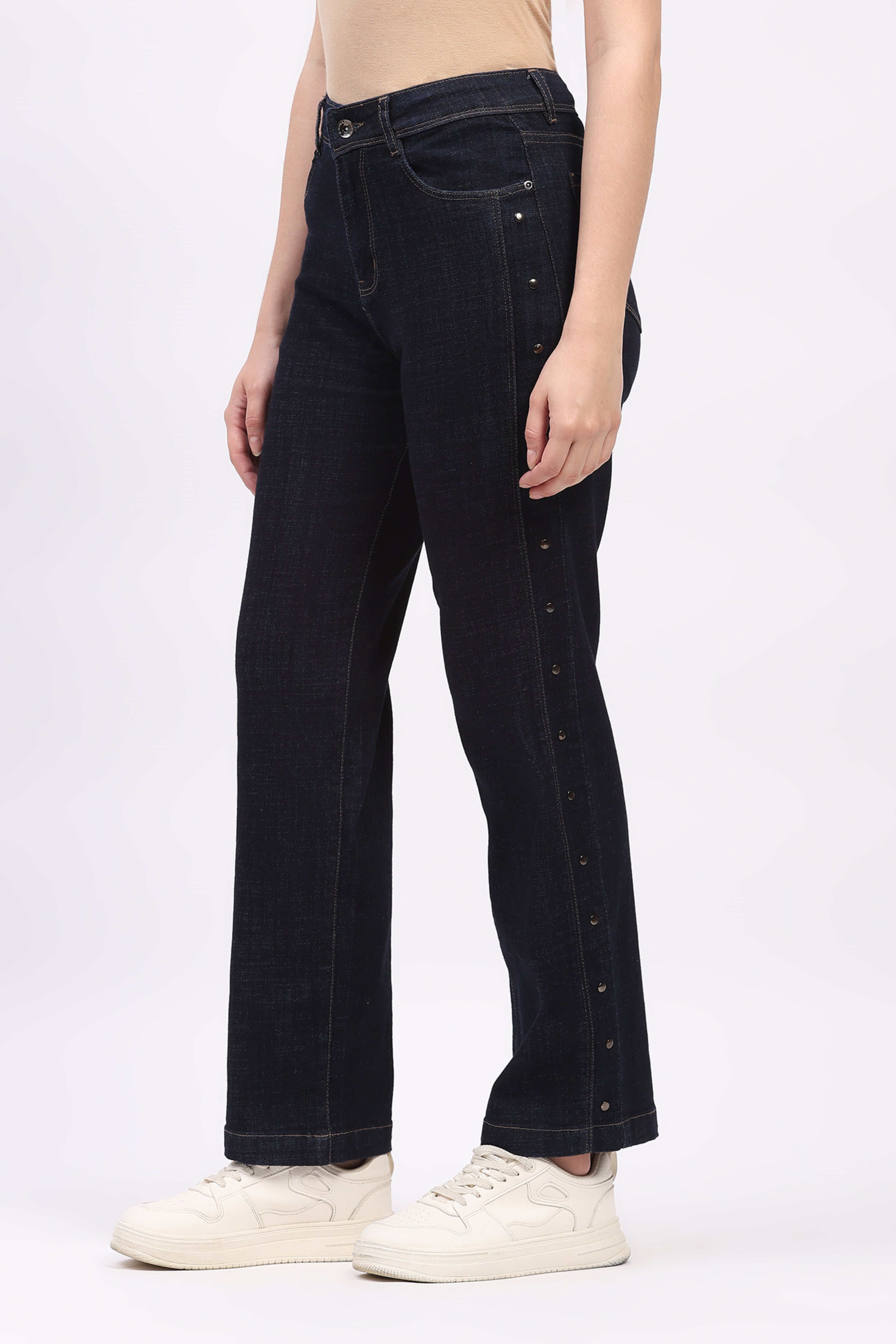 Blue Rivet Stud Detail Jeans