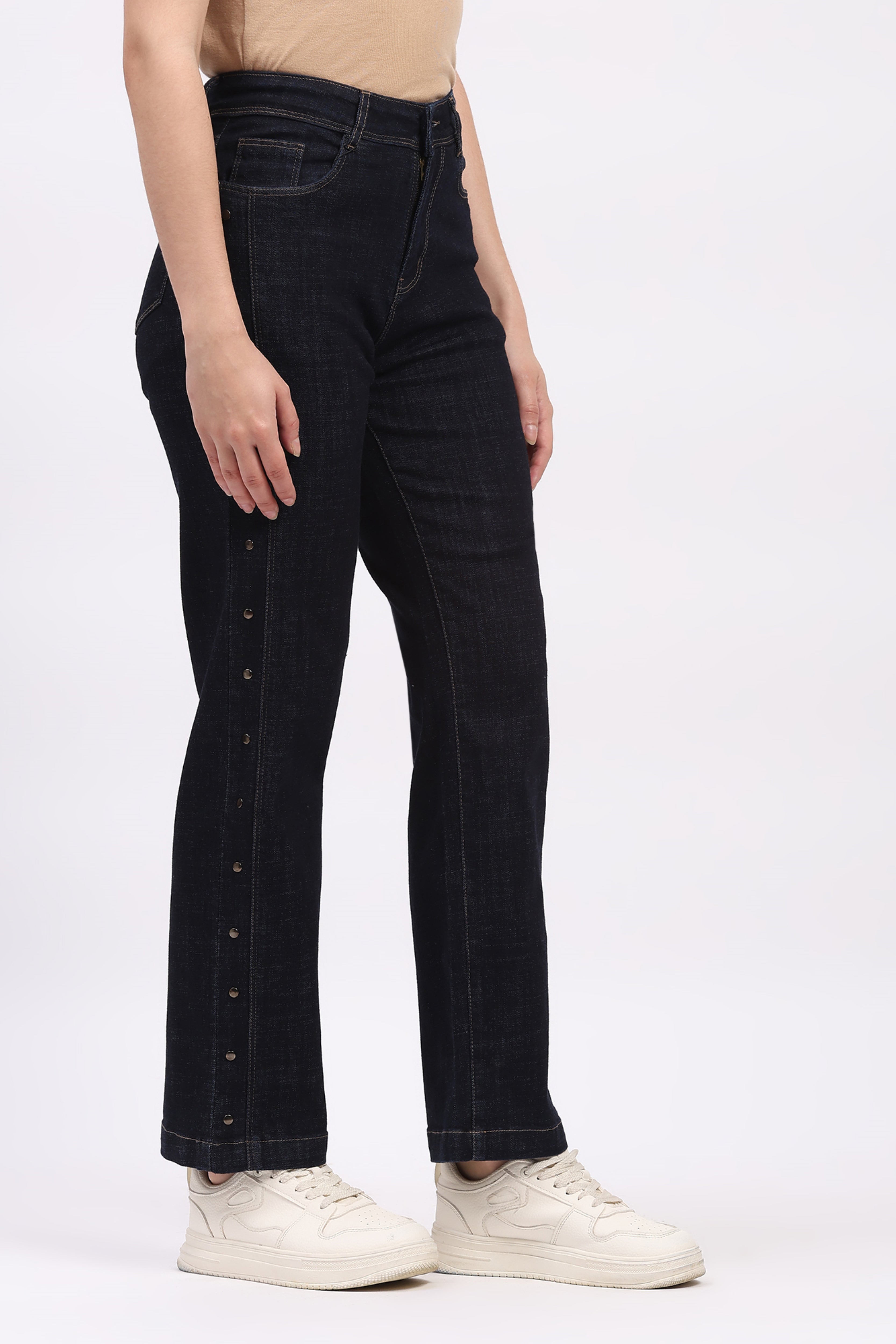 Blue Rivet Stud Detail Jeans