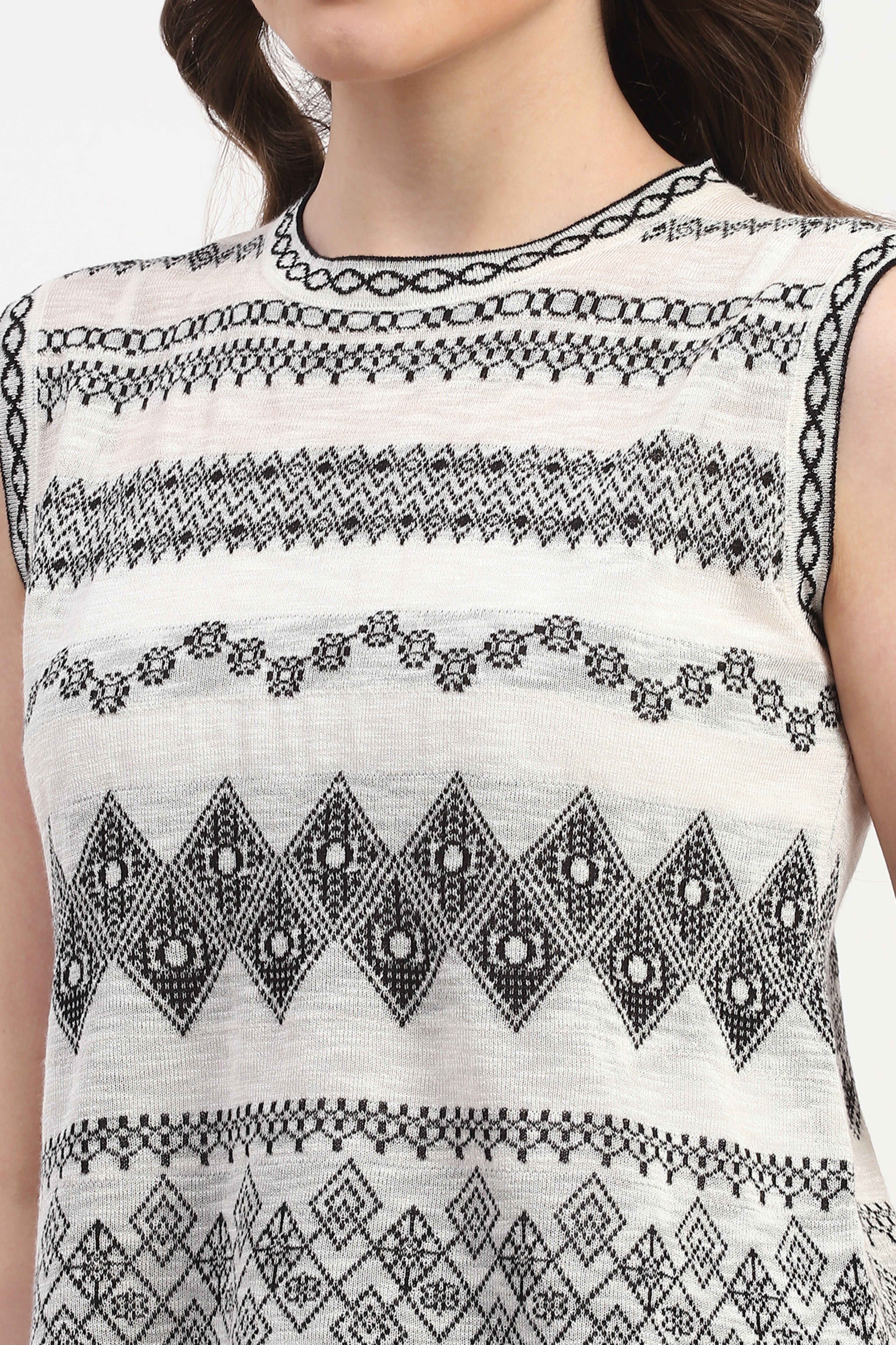 White Viscose Blend Woven Top