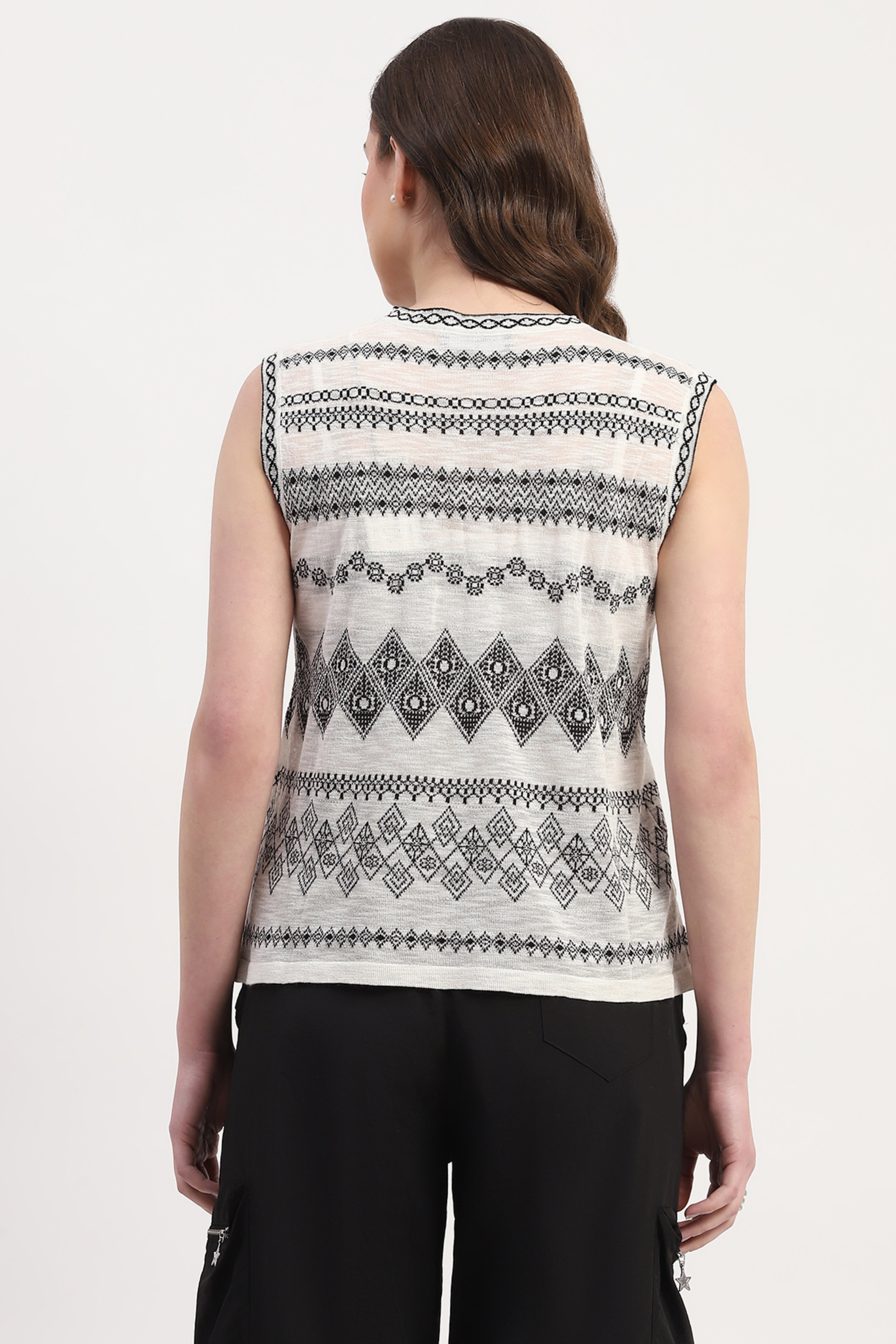 White Viscose Blend Woven Top