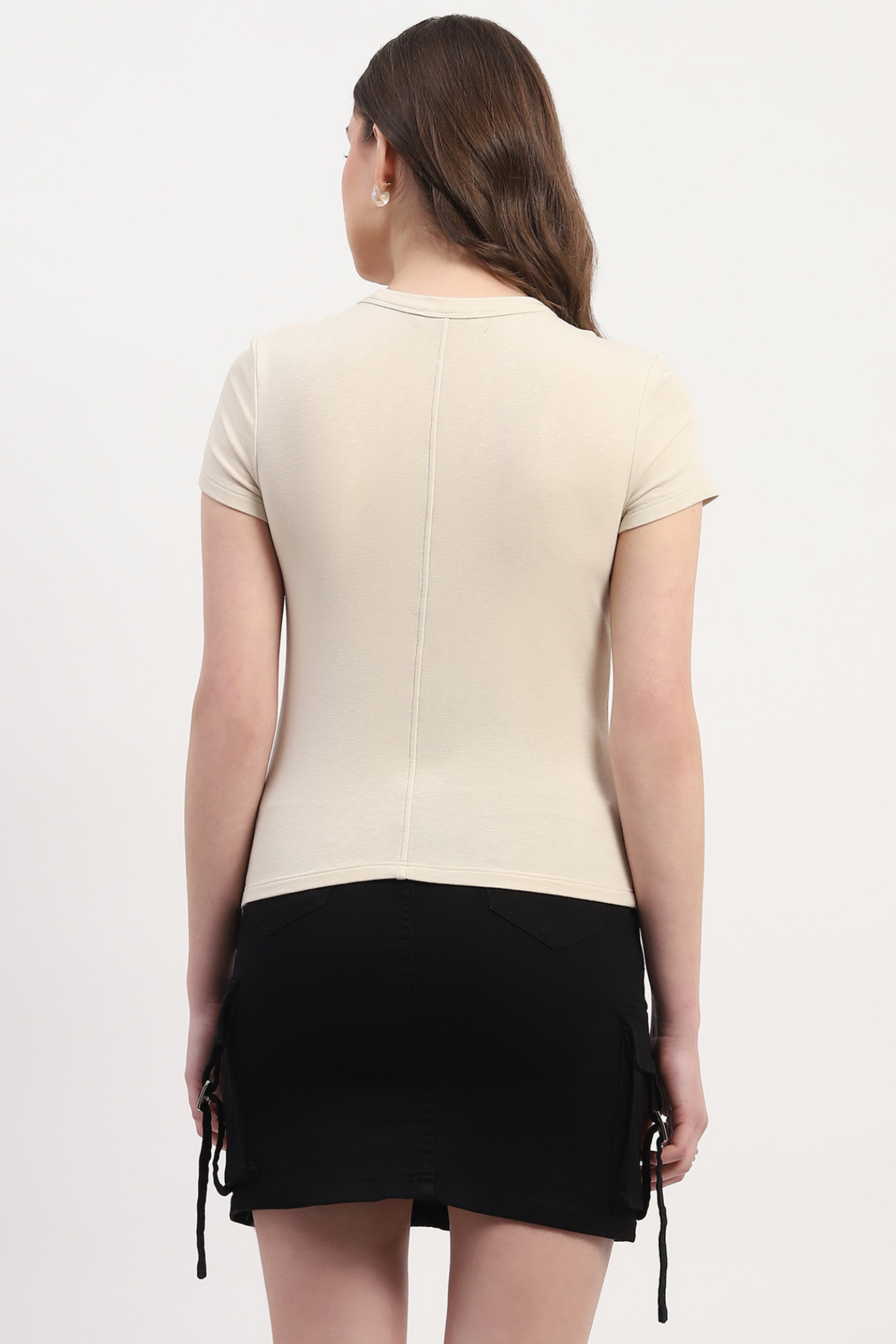 Ivory Modal Blend Printed & Embellishment Top