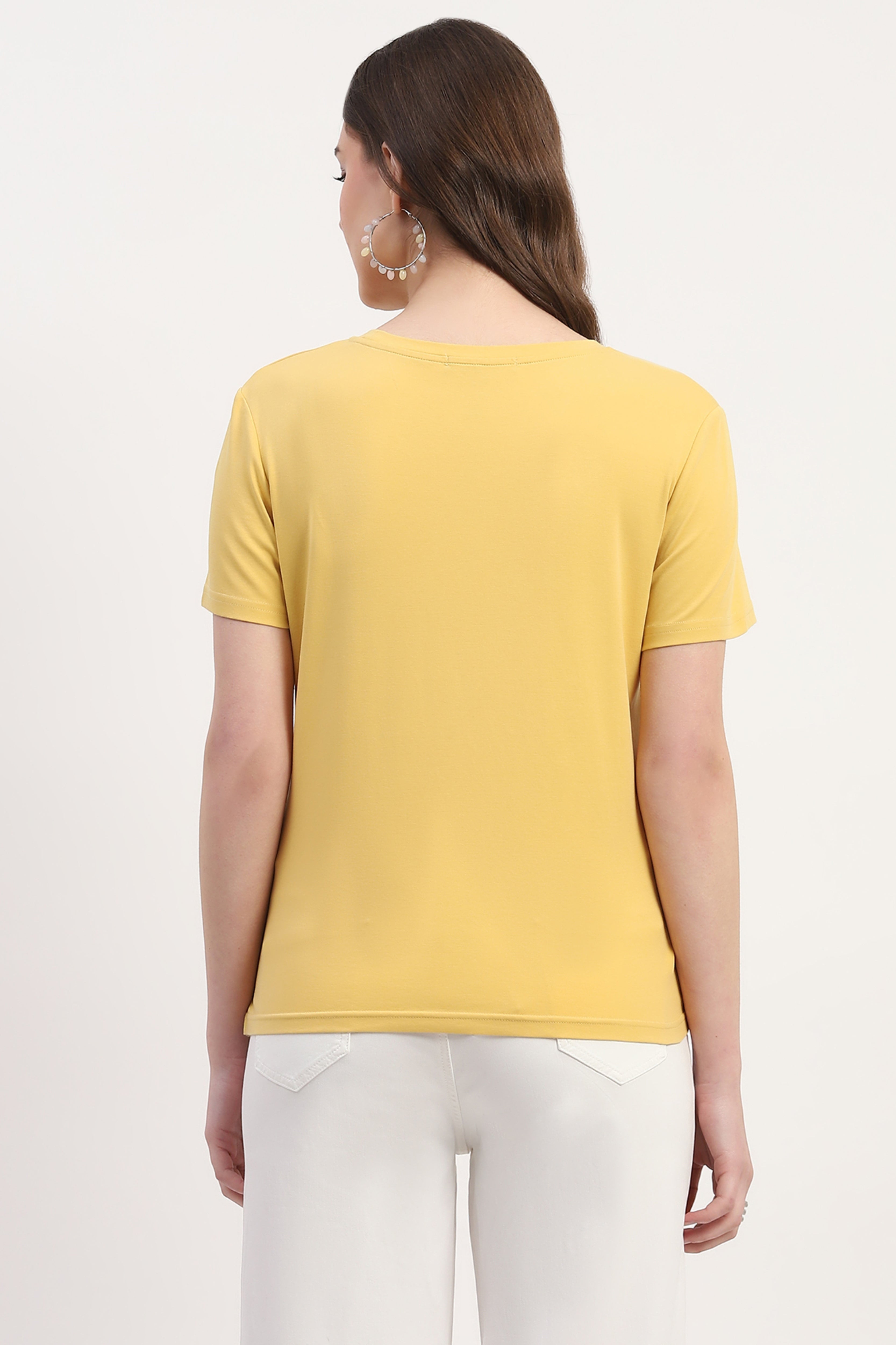 Yellow Embroidered Top