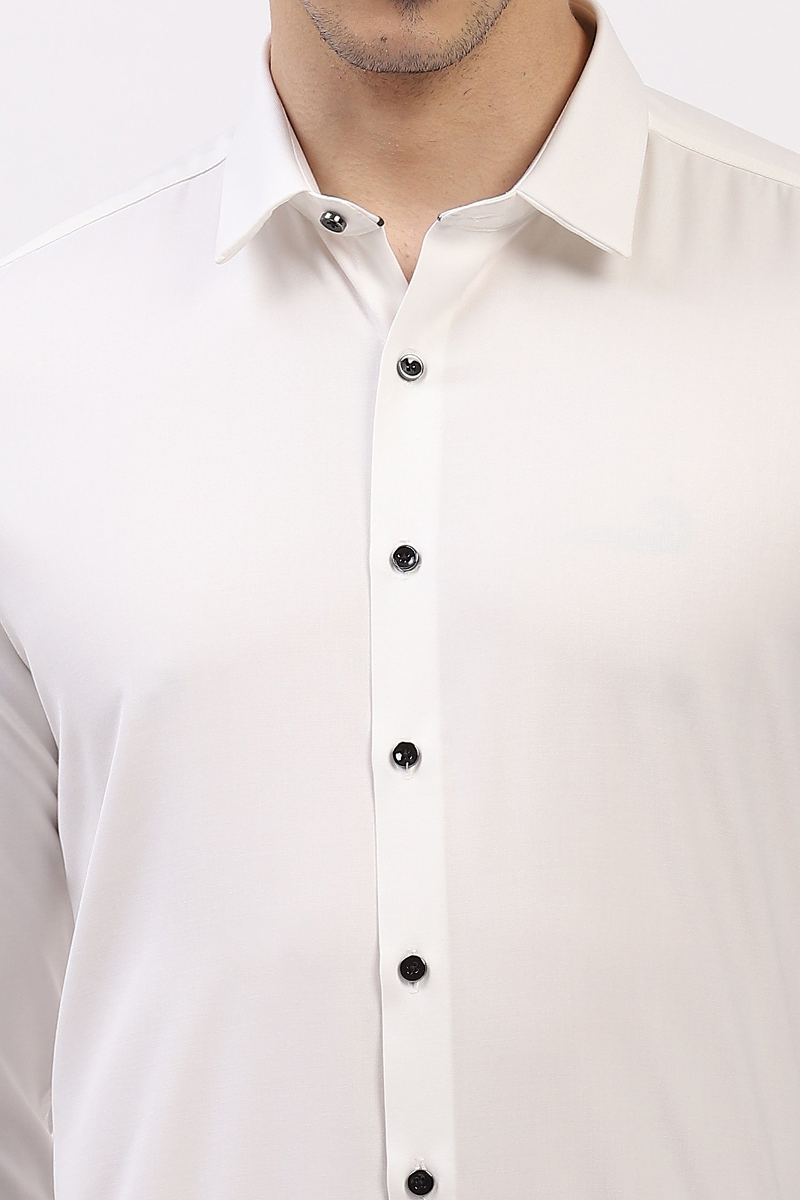 Classic White Premium Cotton Blend Shirt