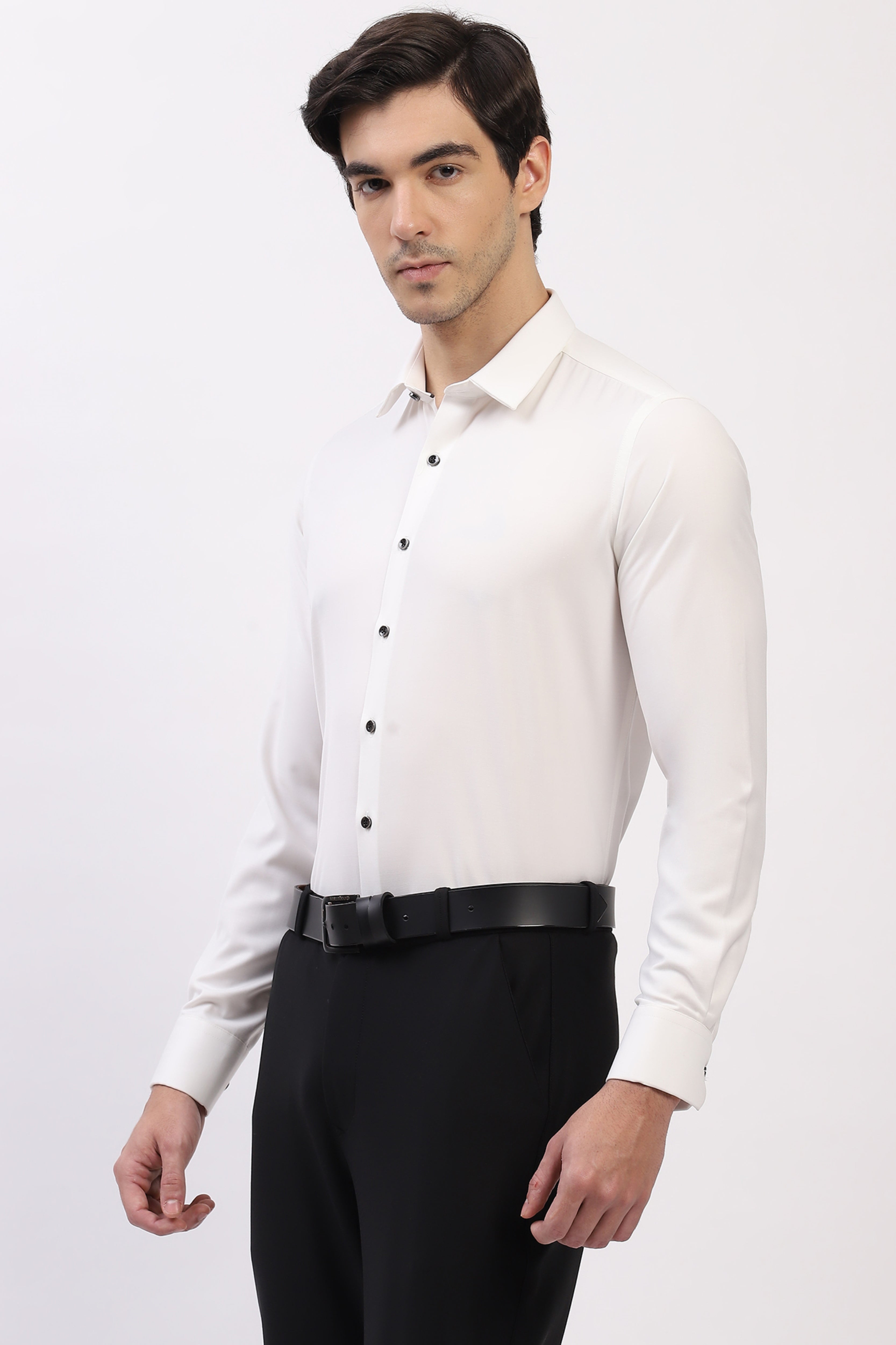 Classic White Premium Cotton Blend Shirt