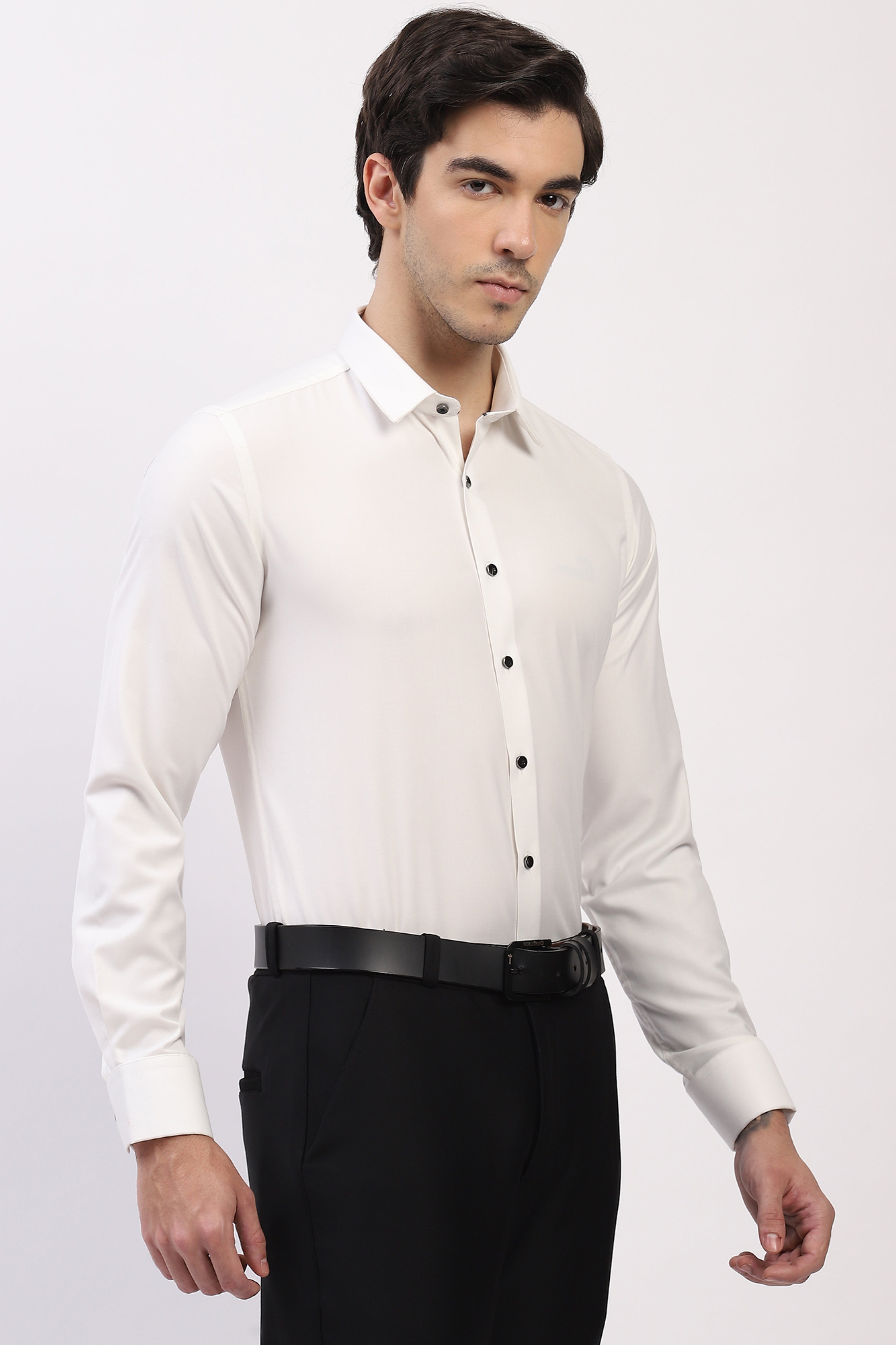 Classic White Premium Cotton Blend Shirt