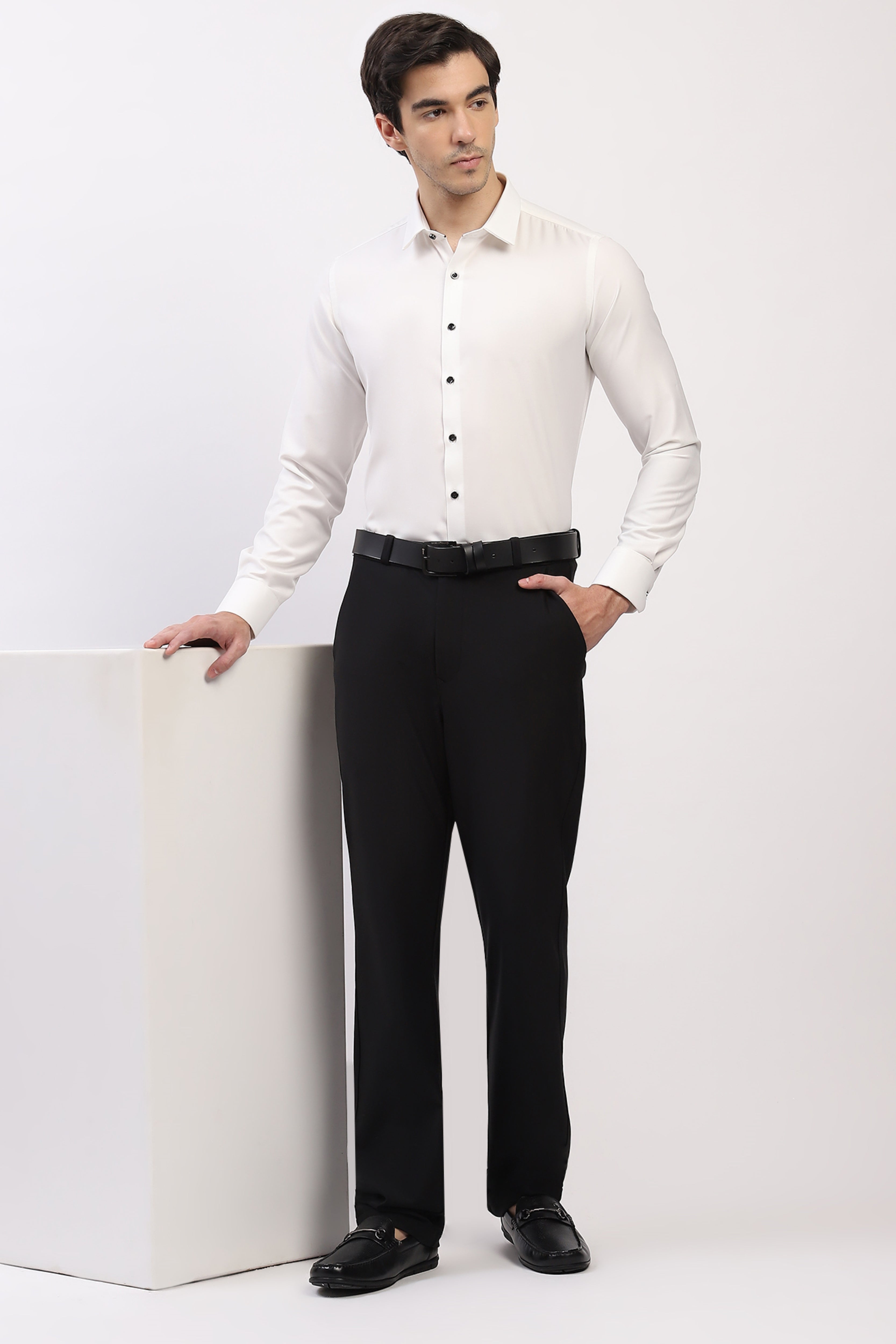 Classic White Premium Cotton Blend Shirt