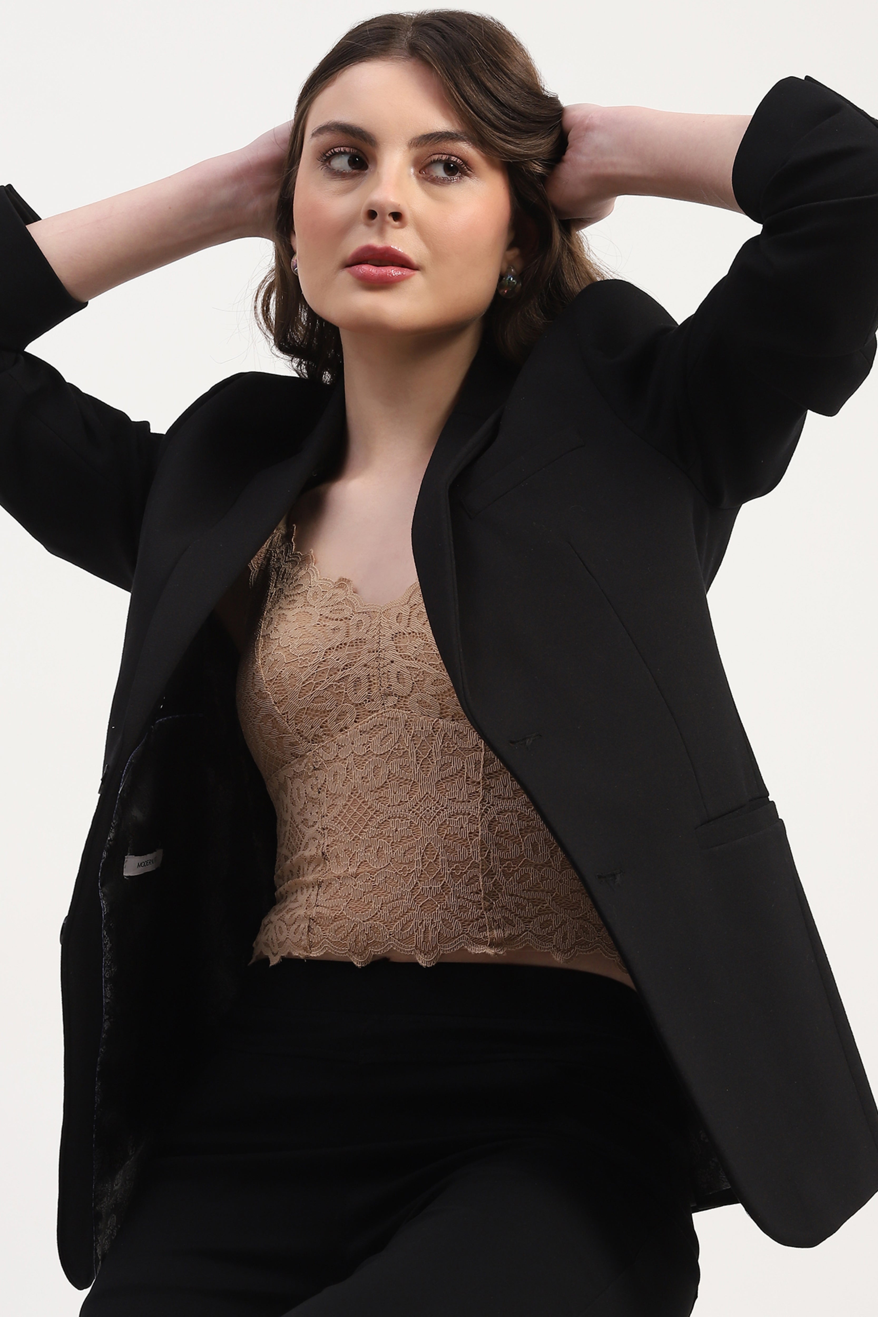 Beige Nylon Spandex Solid Bralette