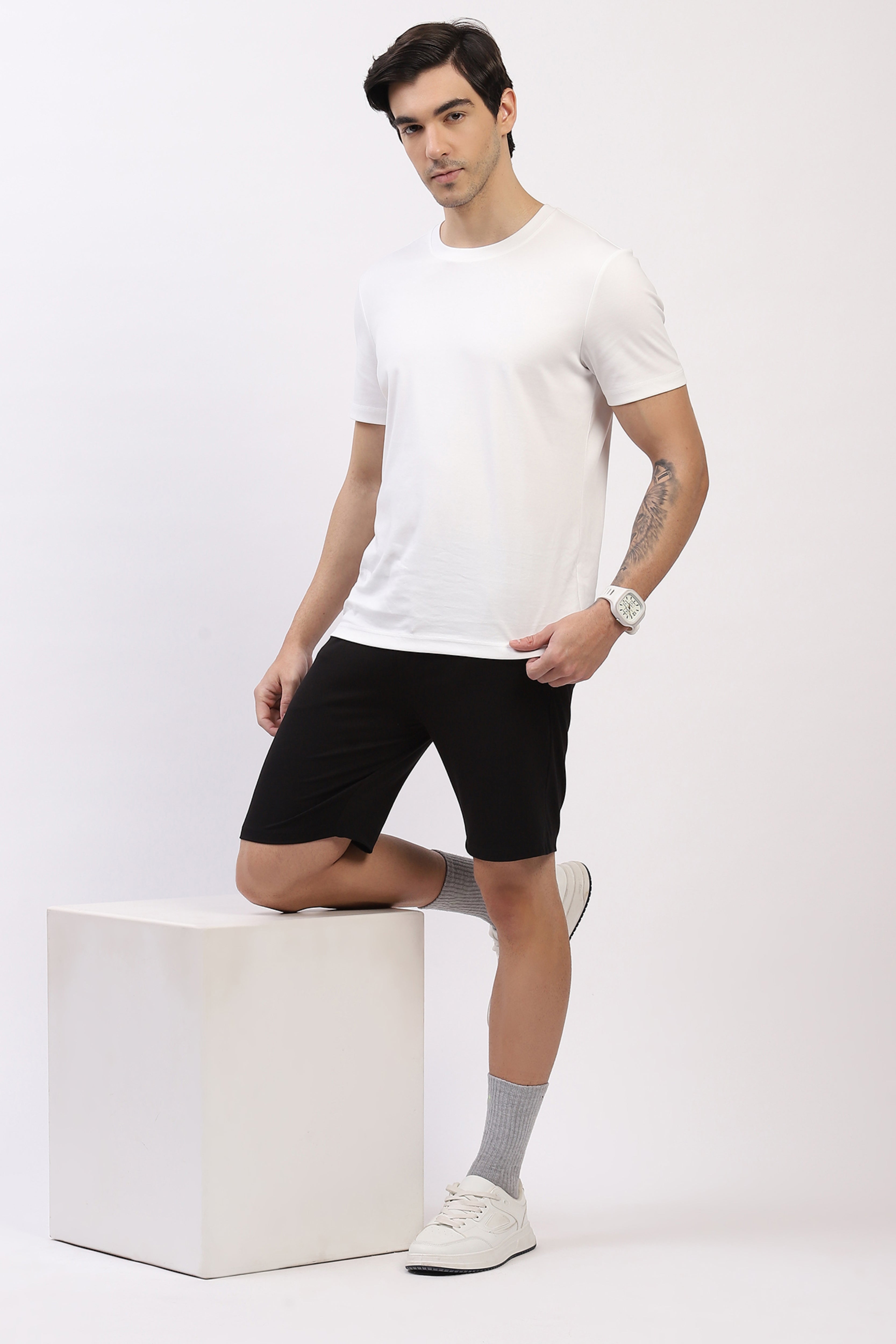 Black Comfort Stretch Casual Shorts