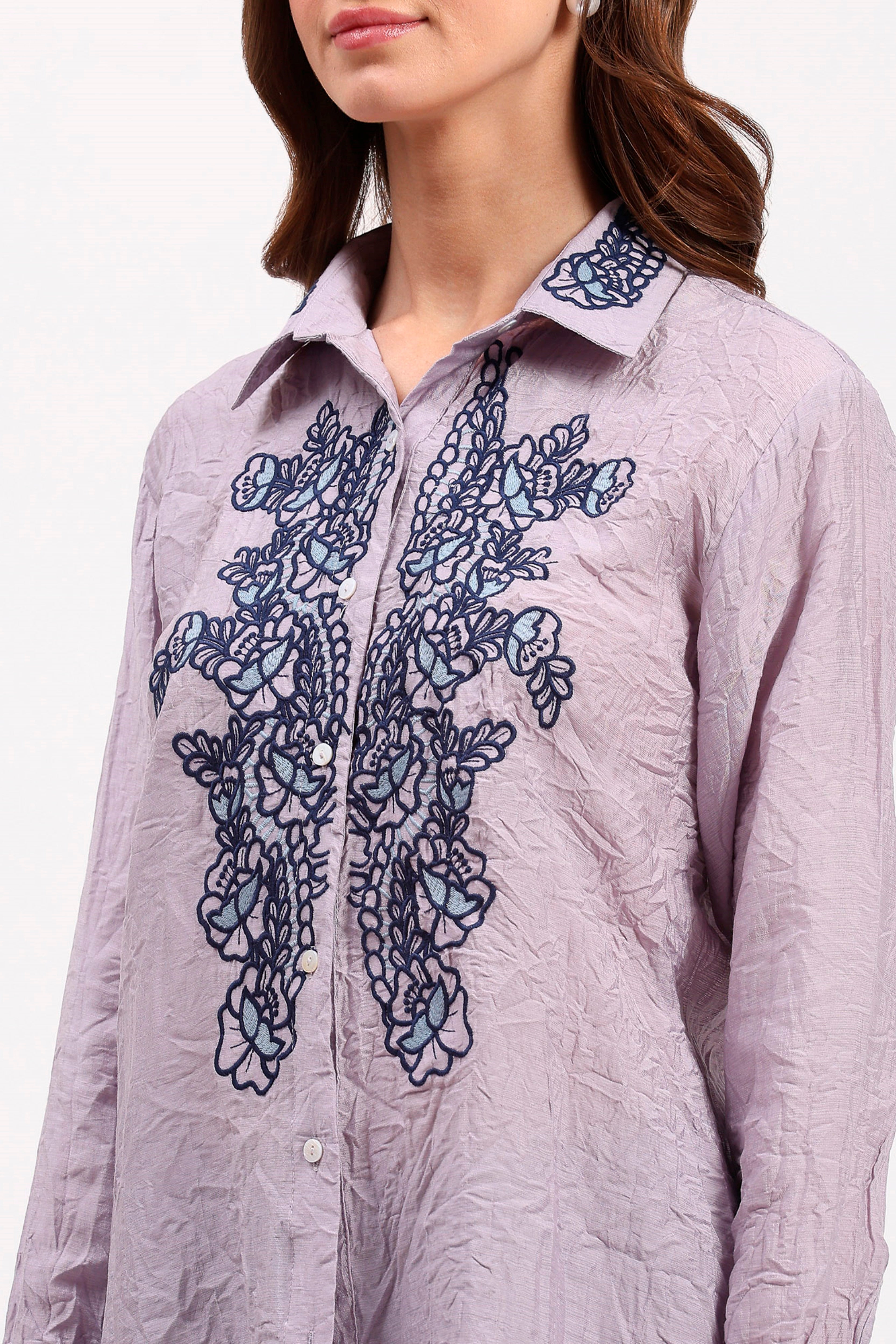 Lilac Embroidered Shirt