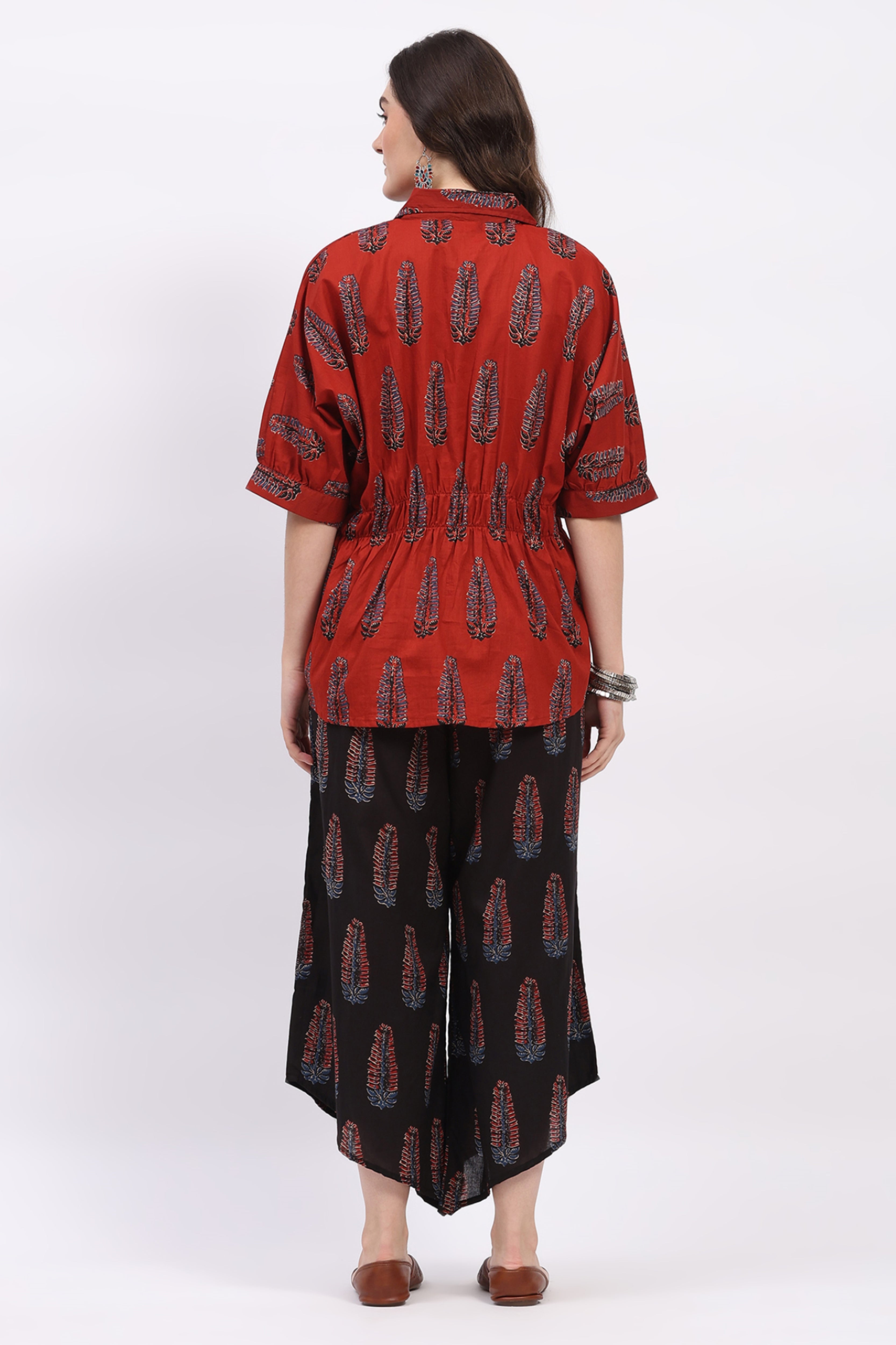 Rust Ethnic Motif Co-ord Set