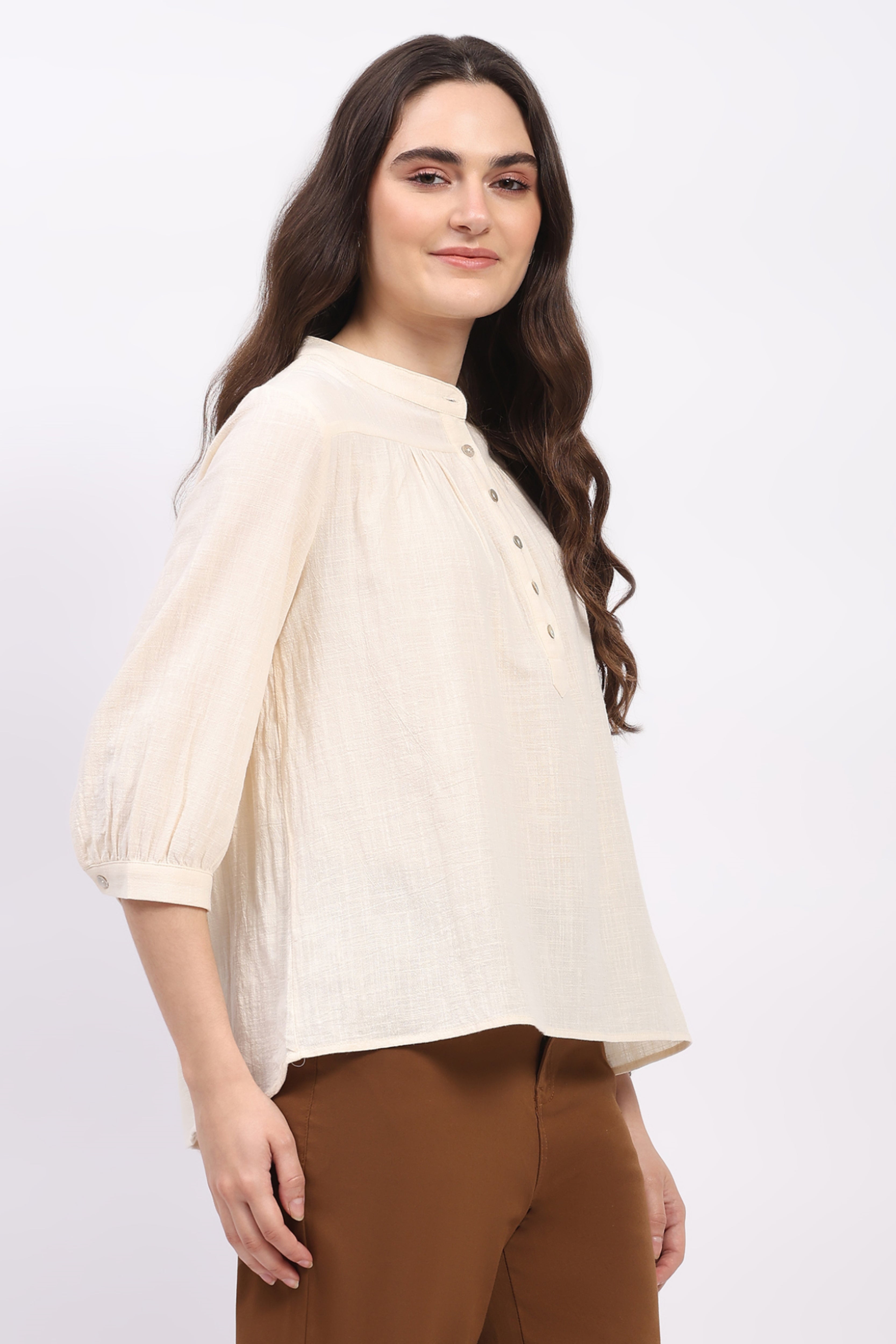 Butter Cream Cotton Basic Top
