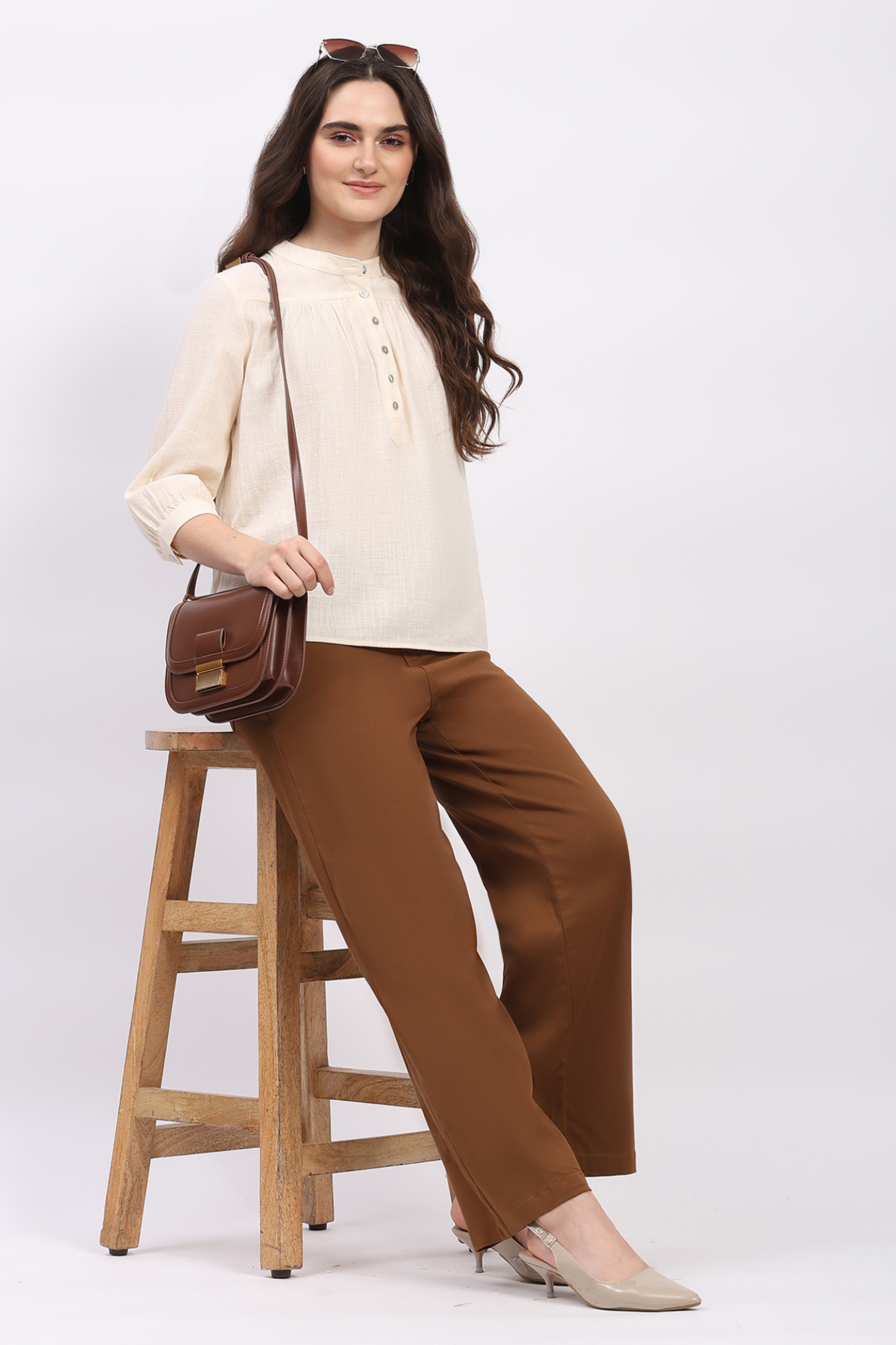 Butter Cream Cotton Basic Top