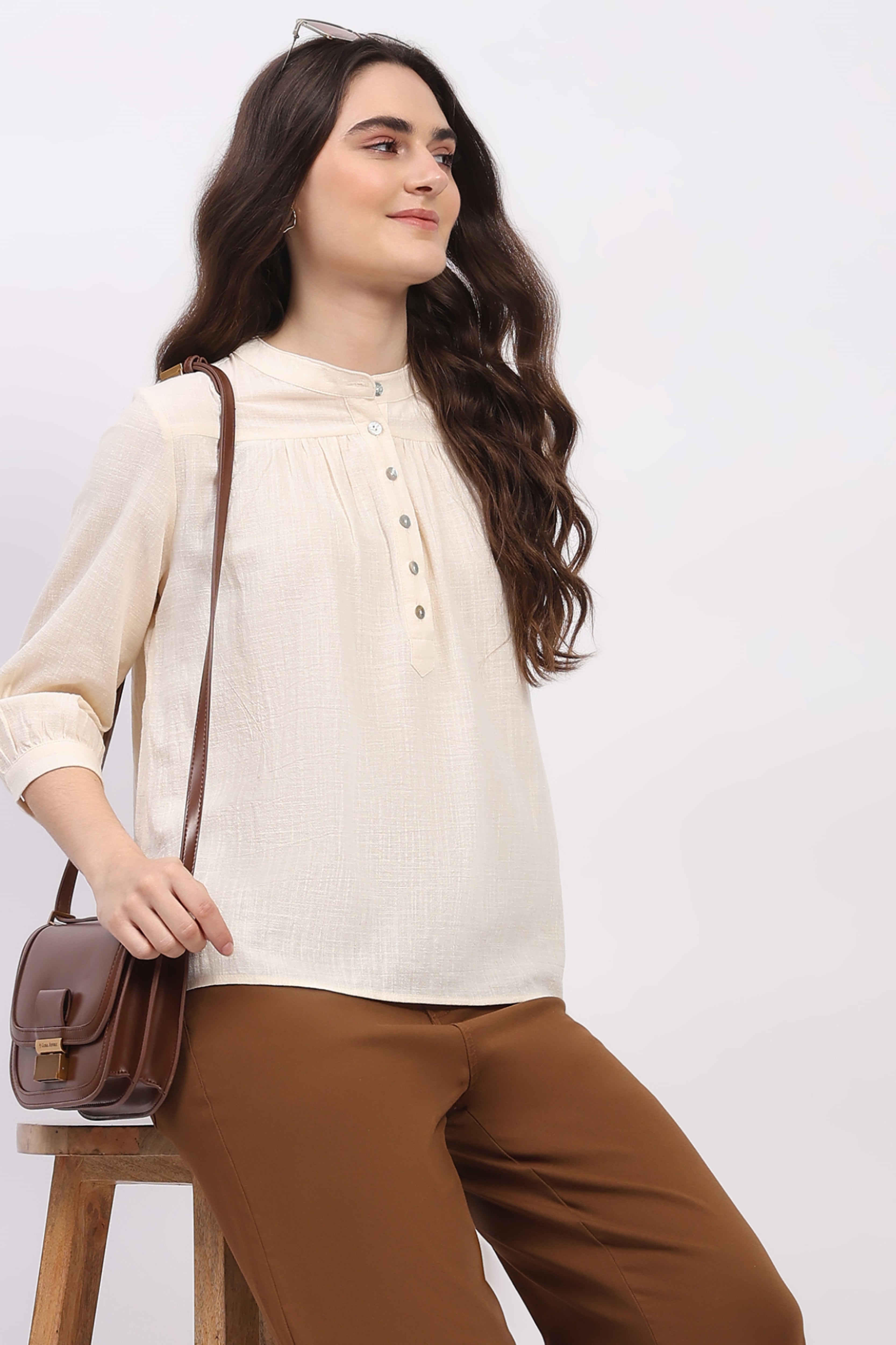 Butter Cream Cotton Basic Top
