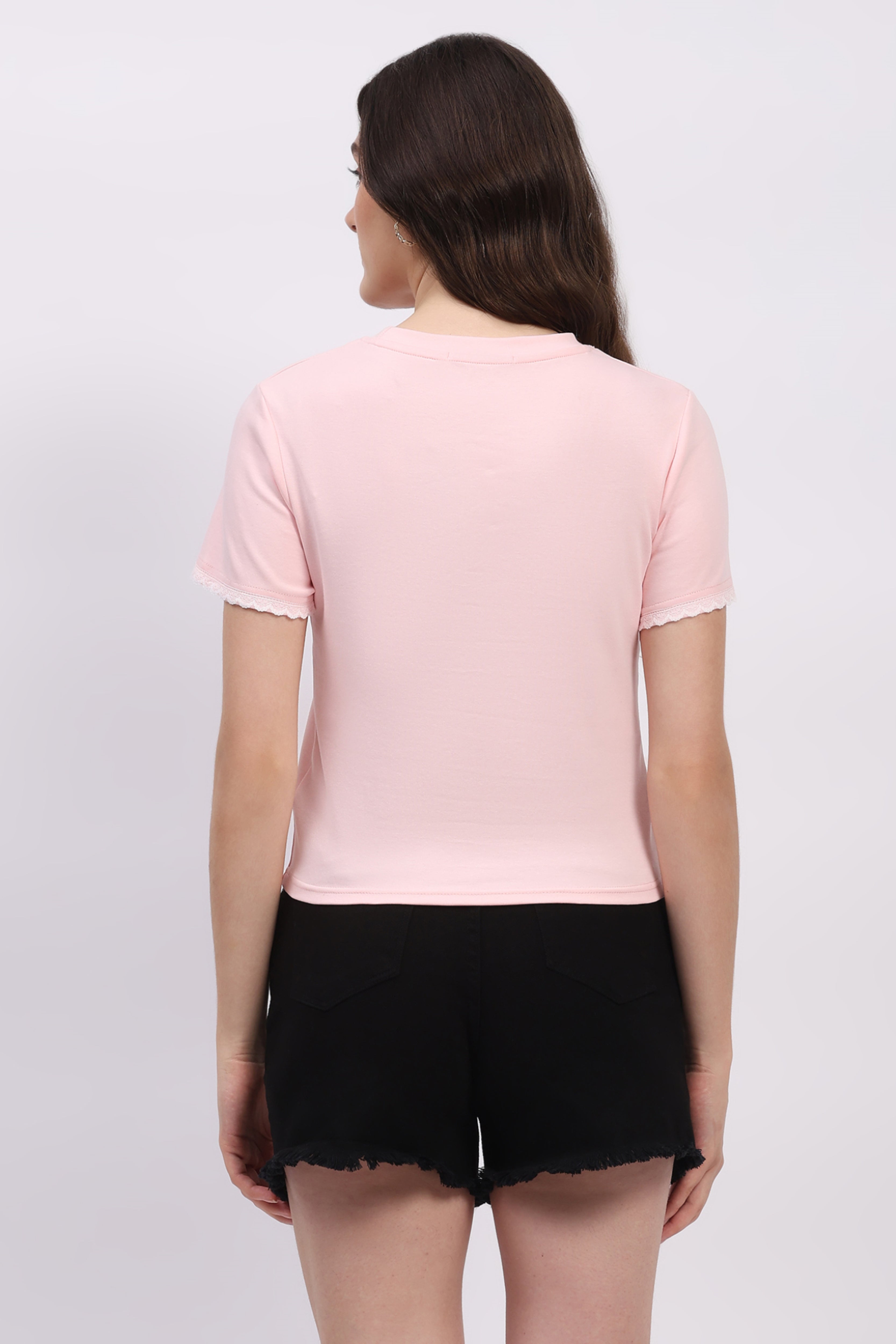 Pink Embroidered Modal Blend Top