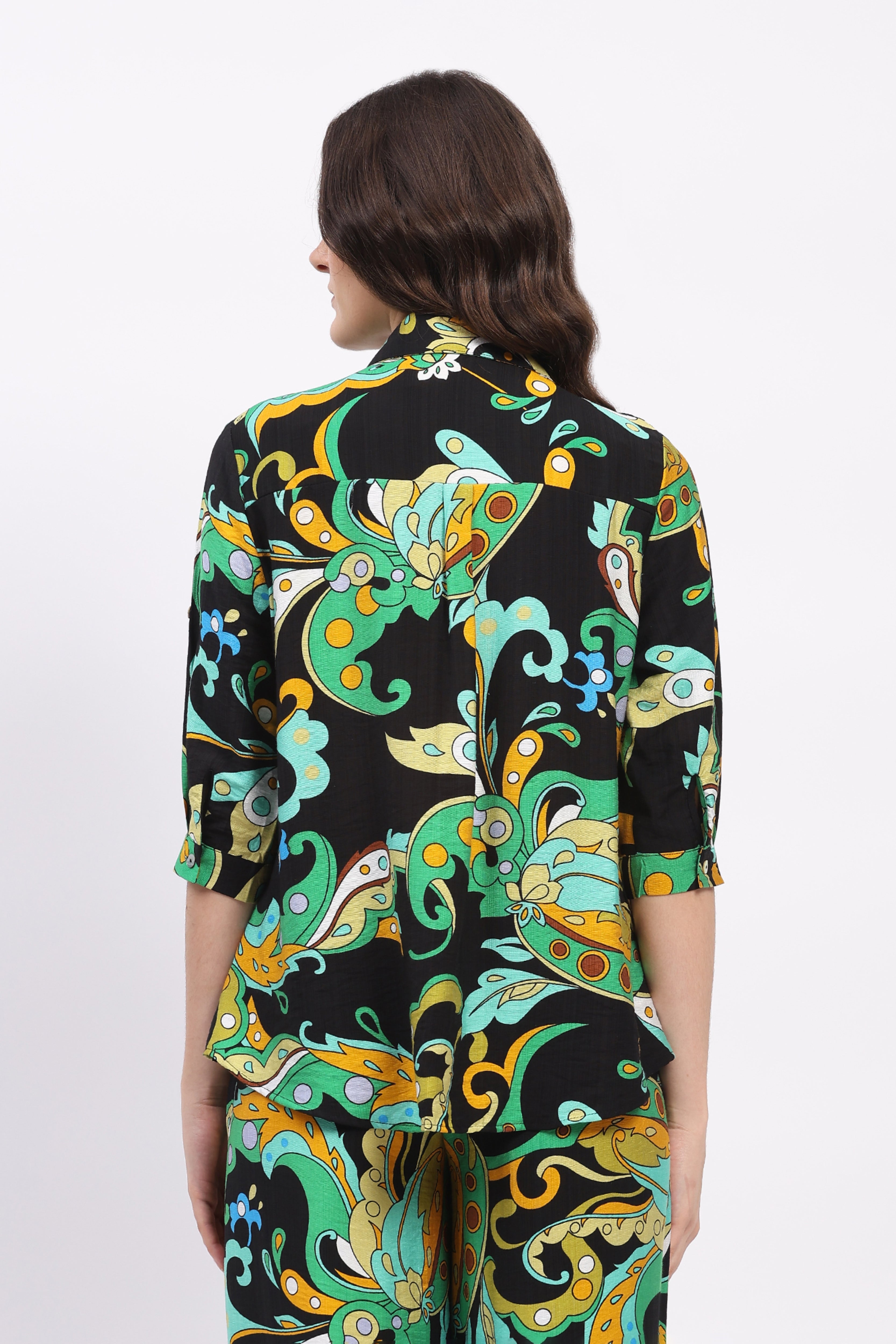 Multilcolor Abstract Print Rayon Co-ord Set
