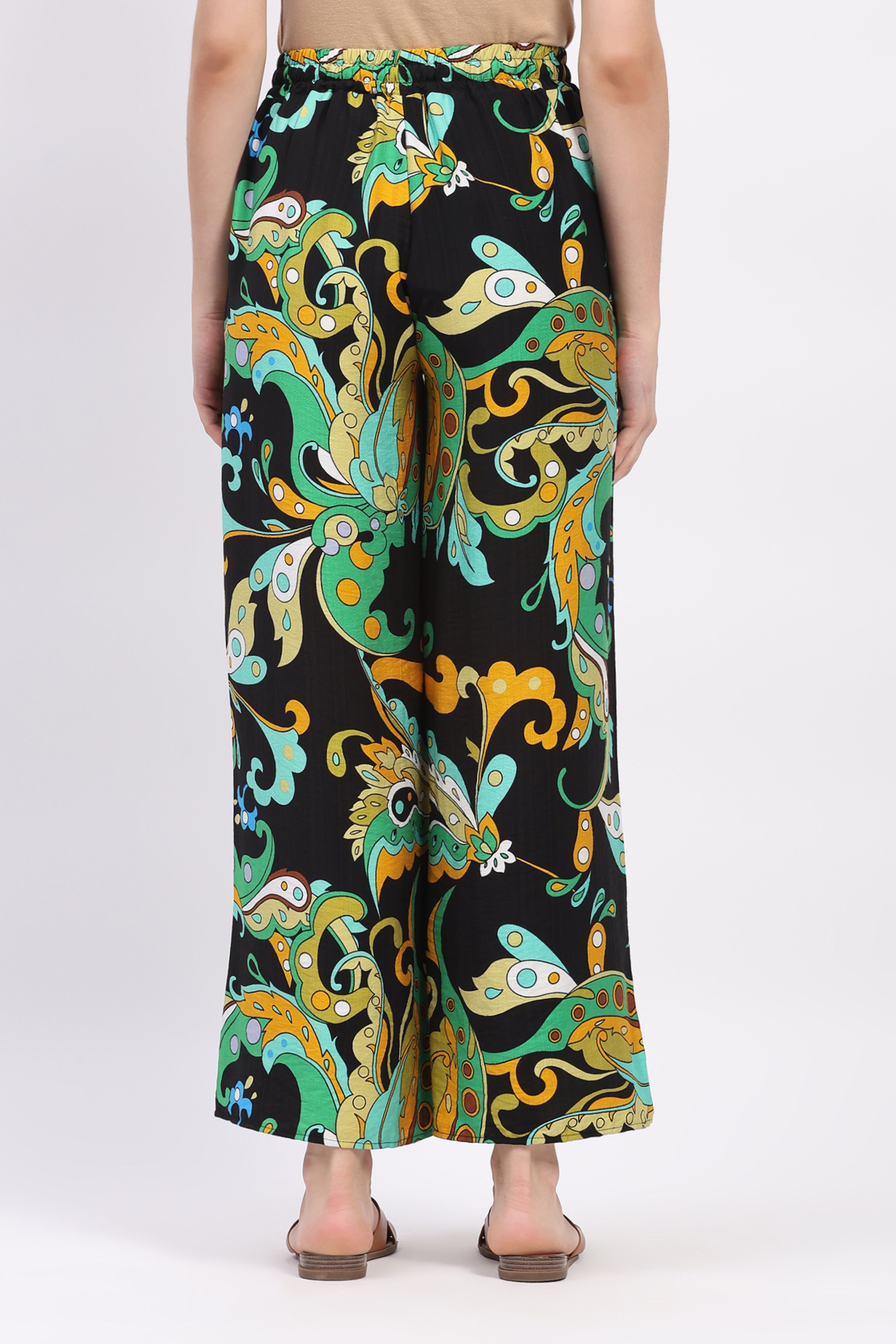 Multicolor Abstract Print Rayon Lower