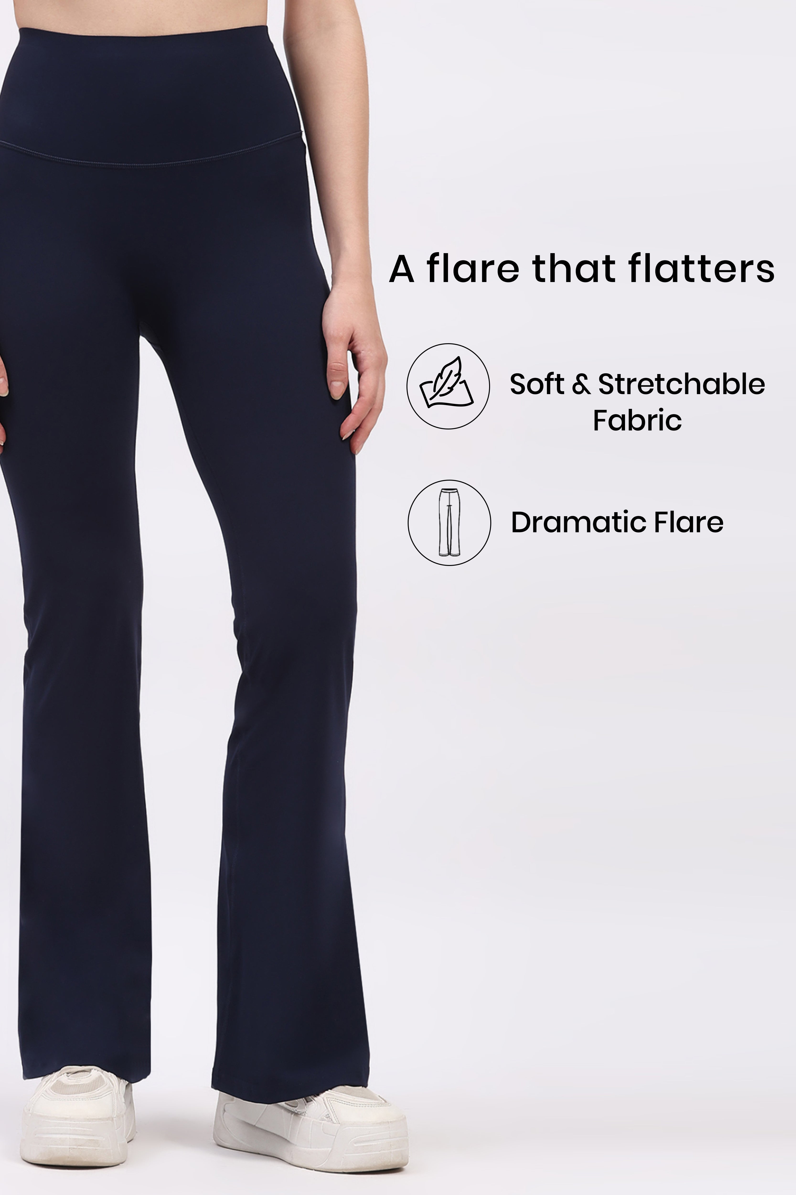 Navy Blue Ultra Stretchable Bootcut Lower
