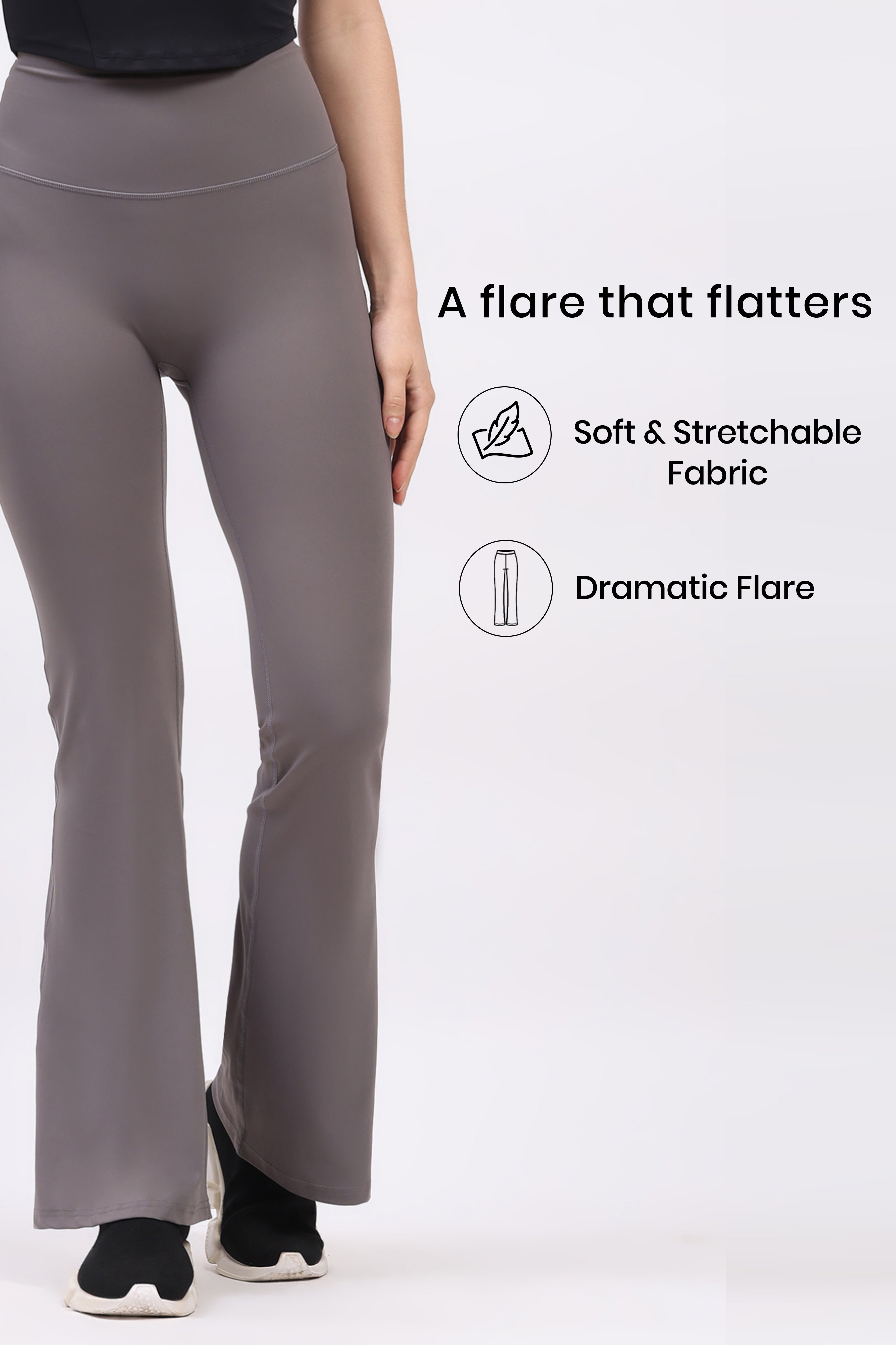 Dark Grey Ultra Stretchable Bootcut Lower