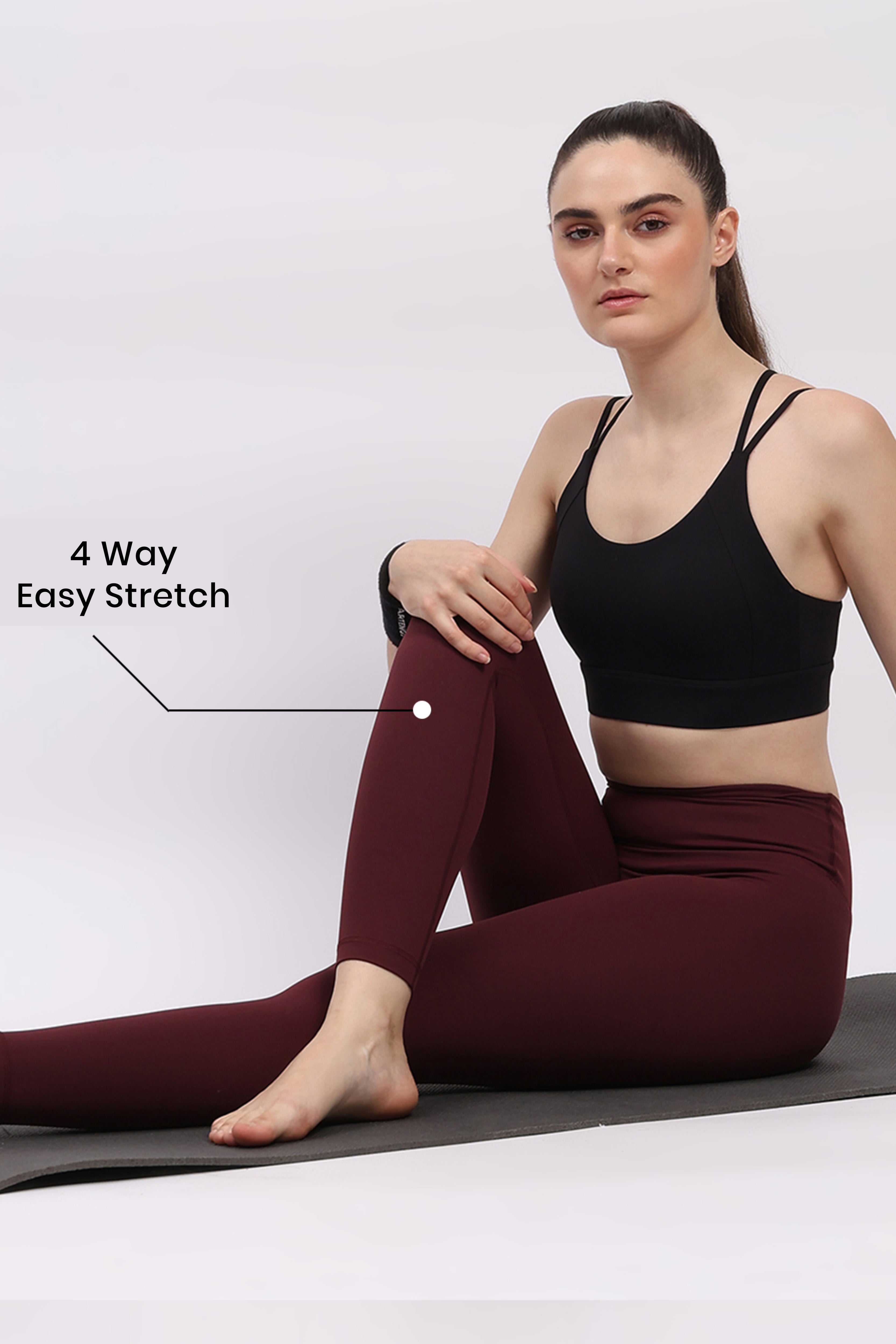 Wine Ultra Stretchable Active Leggings