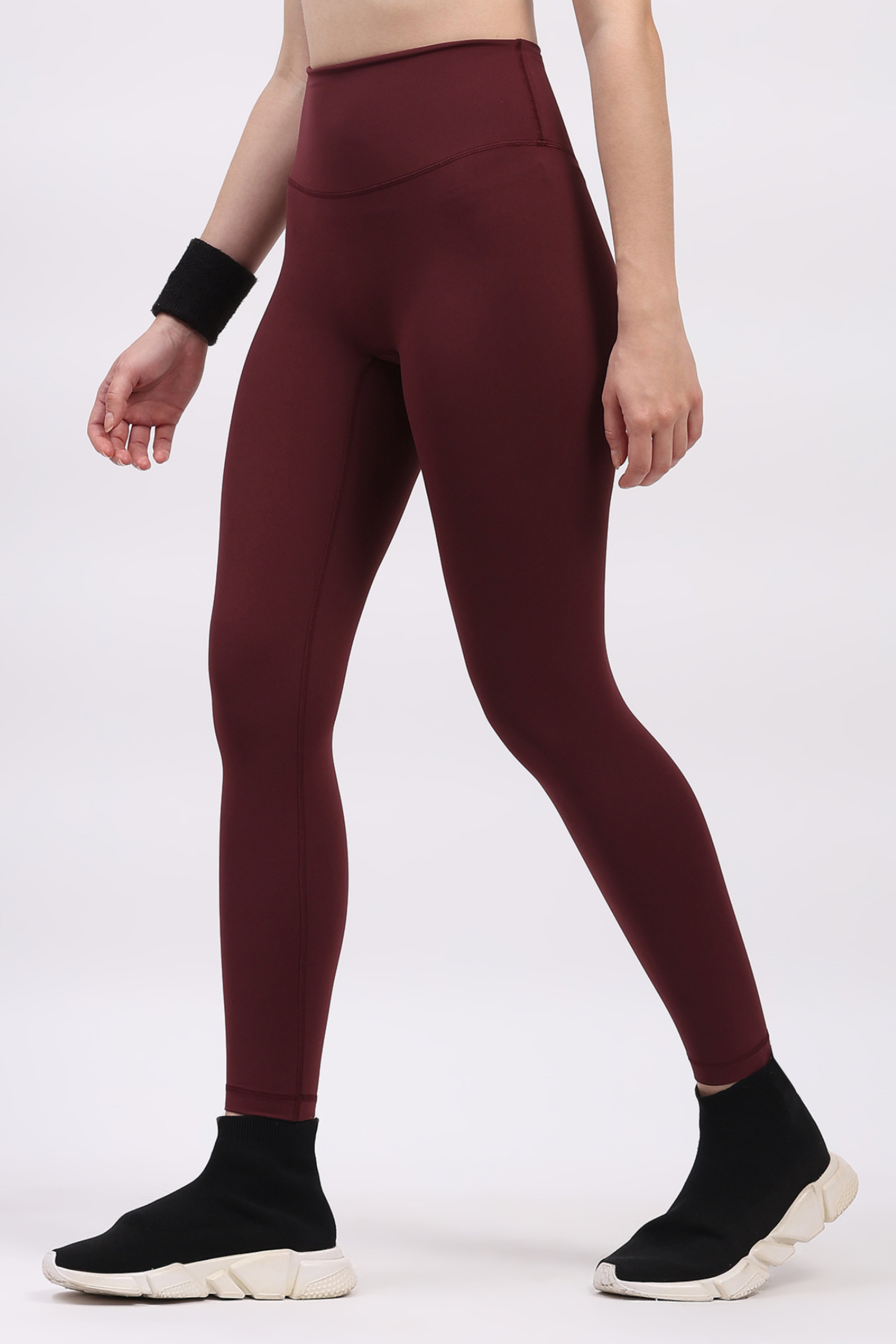 Wine Ultra Stretchable Active Leggings