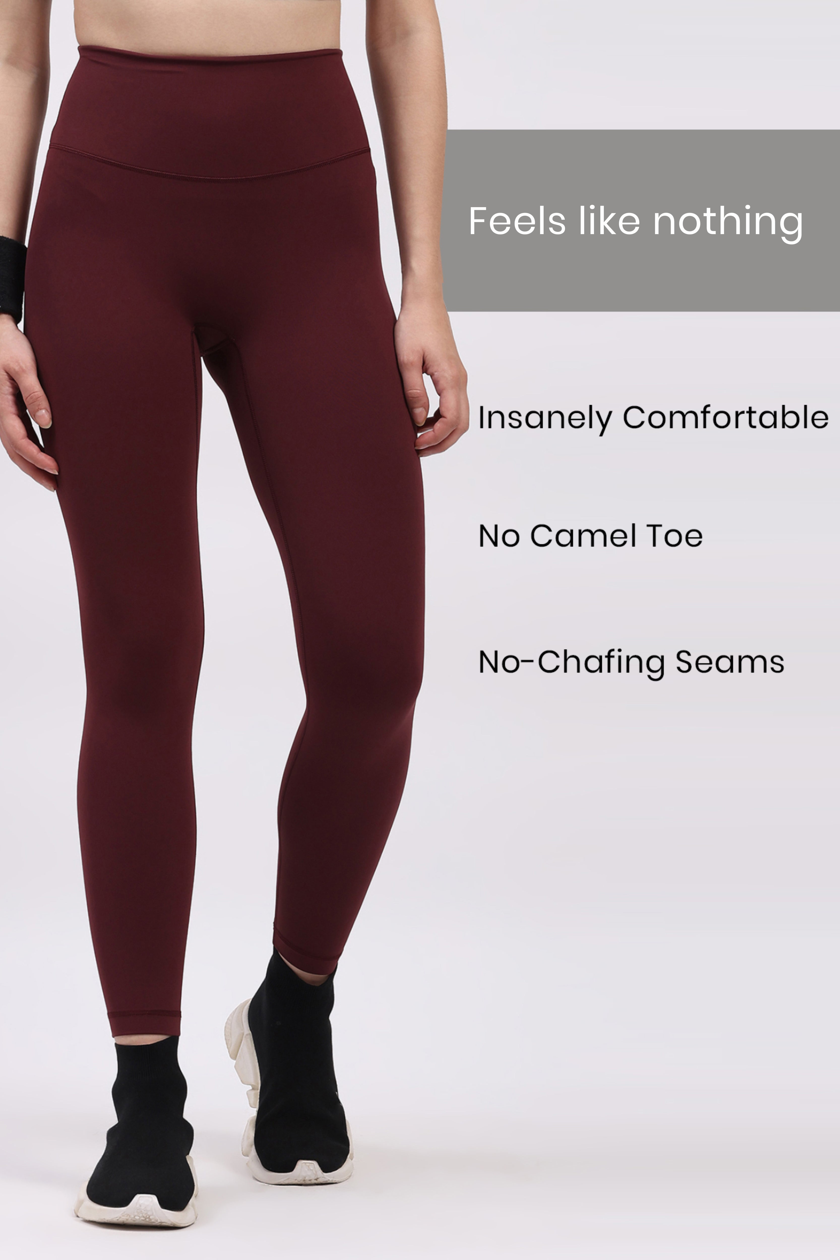 Wine Ultra Stretchable Active Leggings
