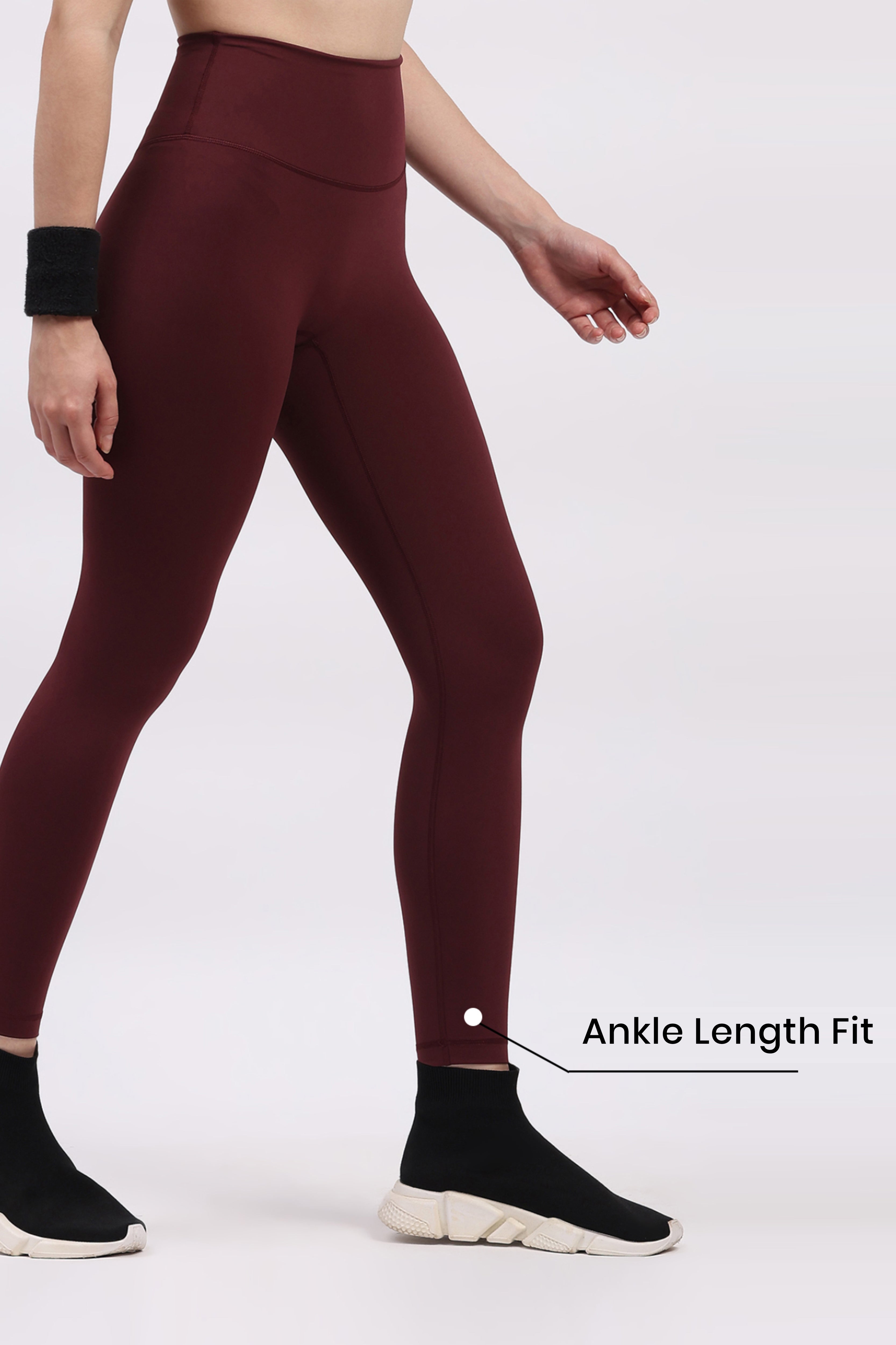 Wine Ultra Stretchable Active Leggings