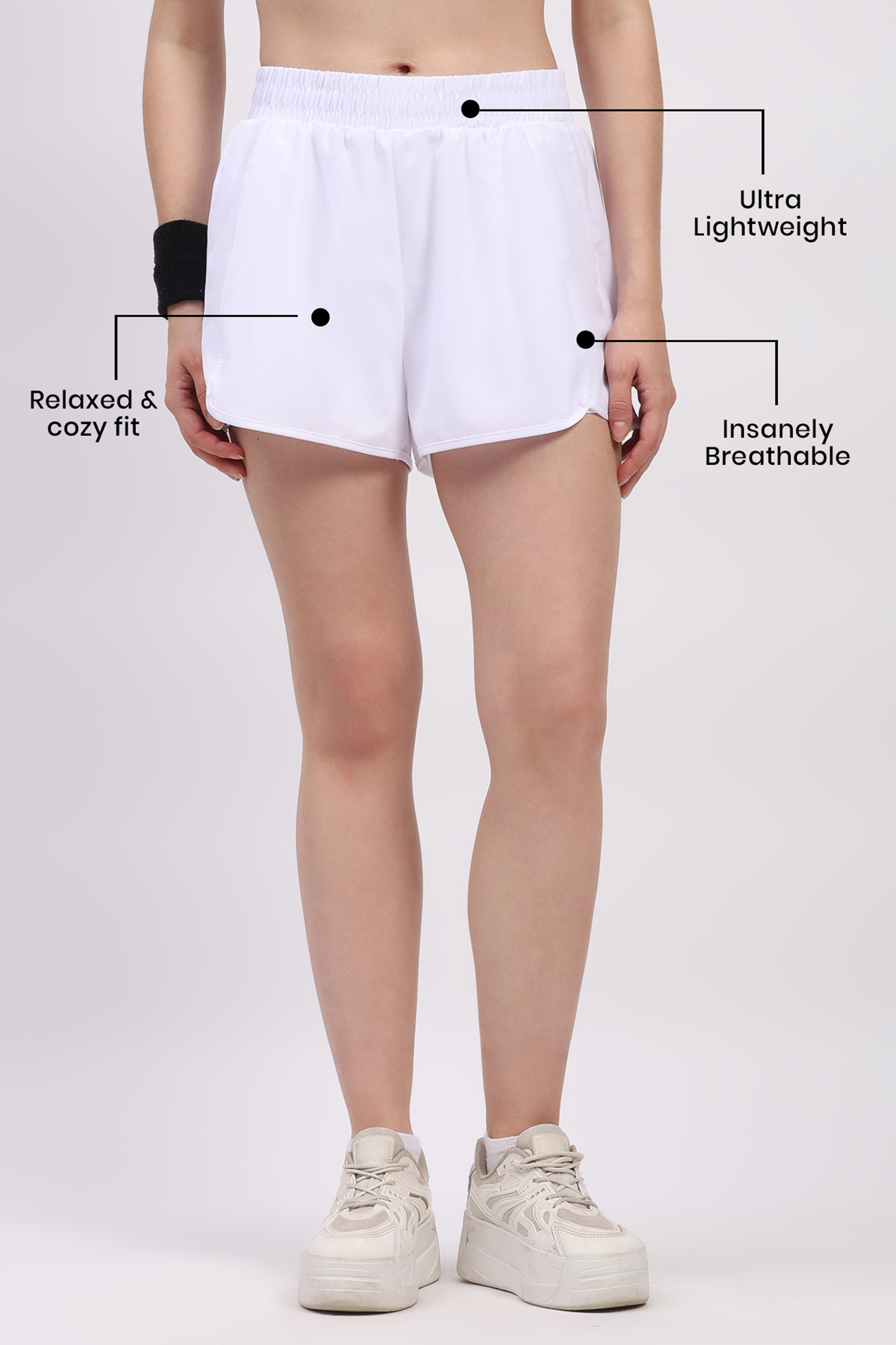 White Athletic Quick-Dry Shorts