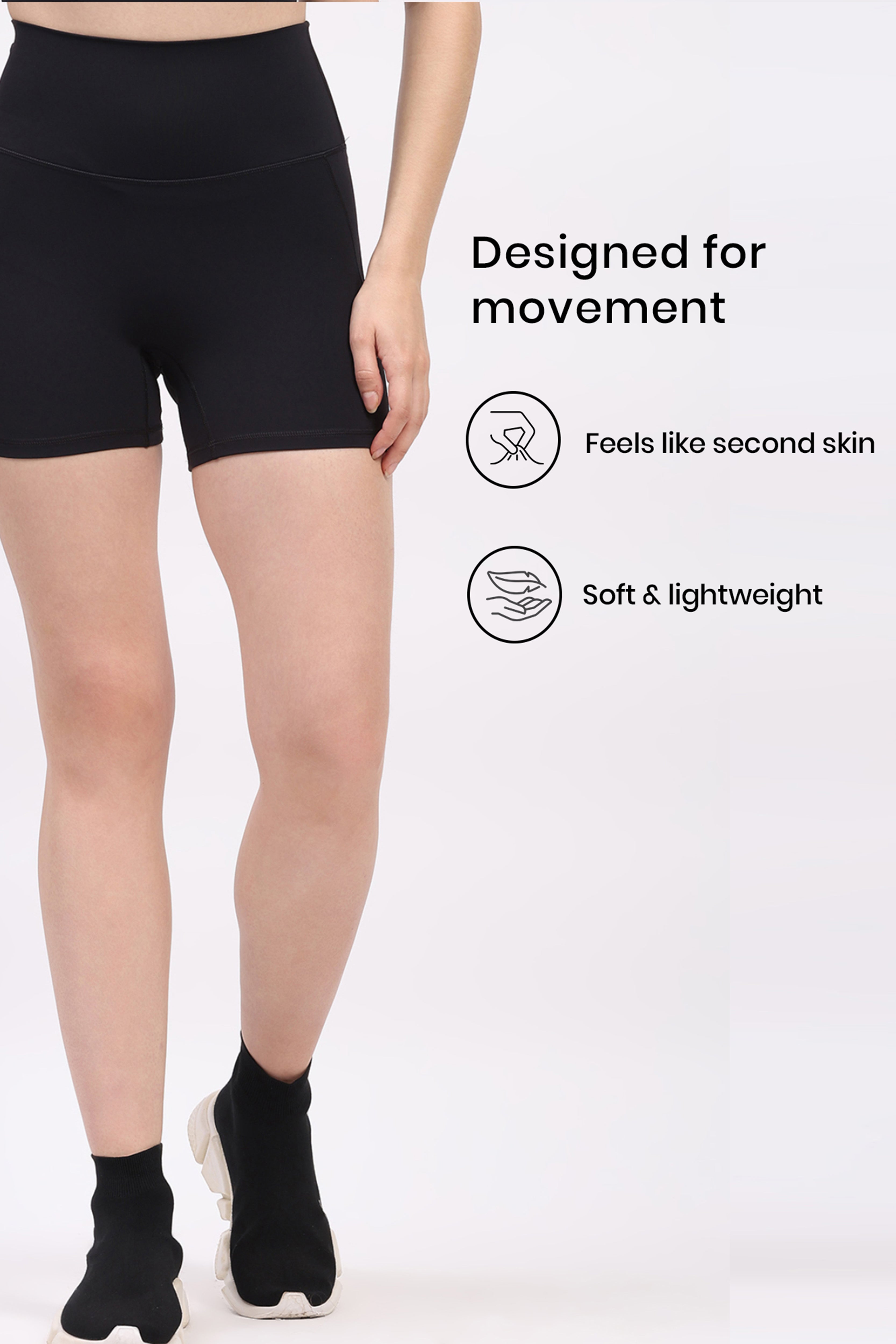 Black Ultra Stretchable Seamless Shorts
