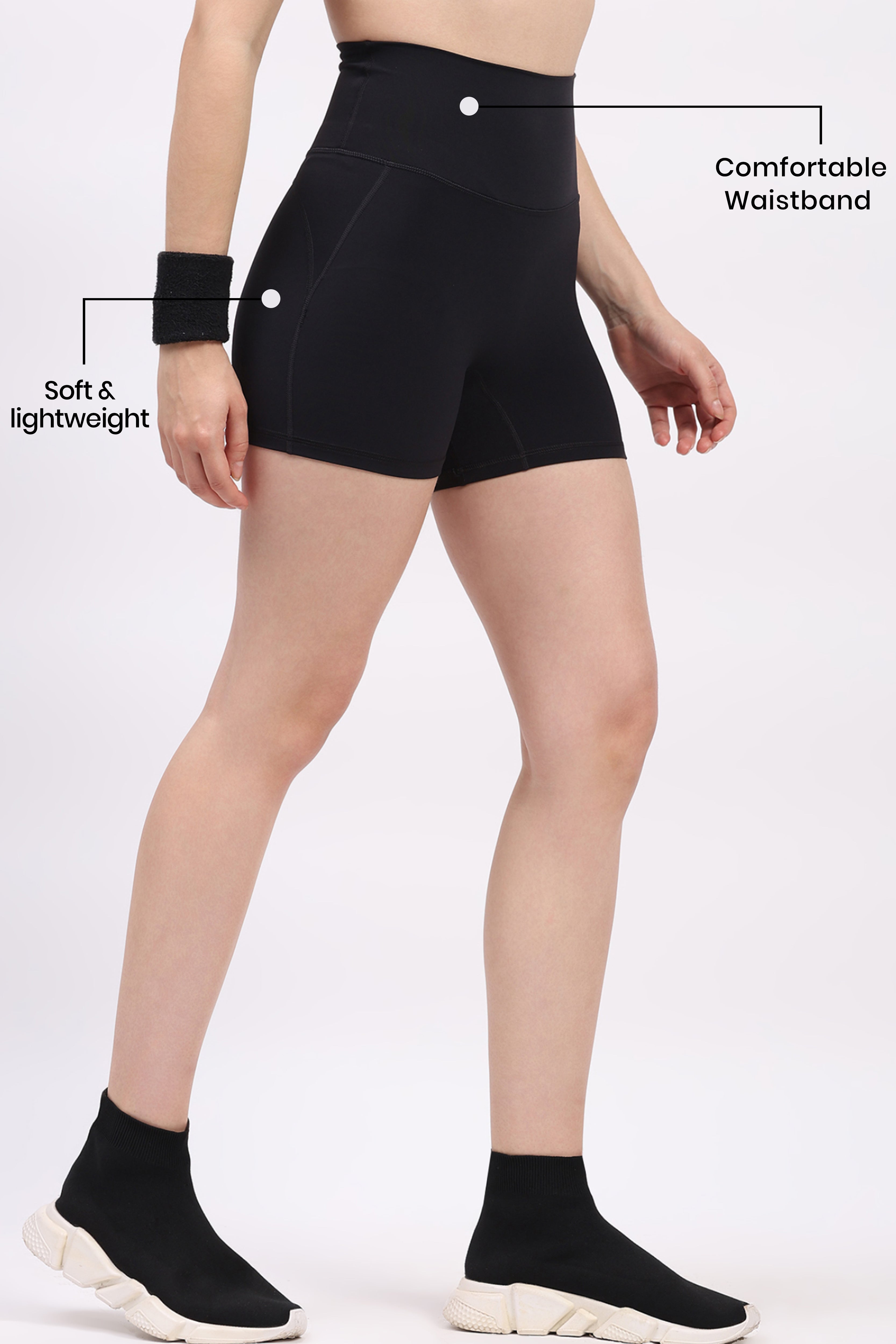 Black Ultra Stretchable Seamless Shorts