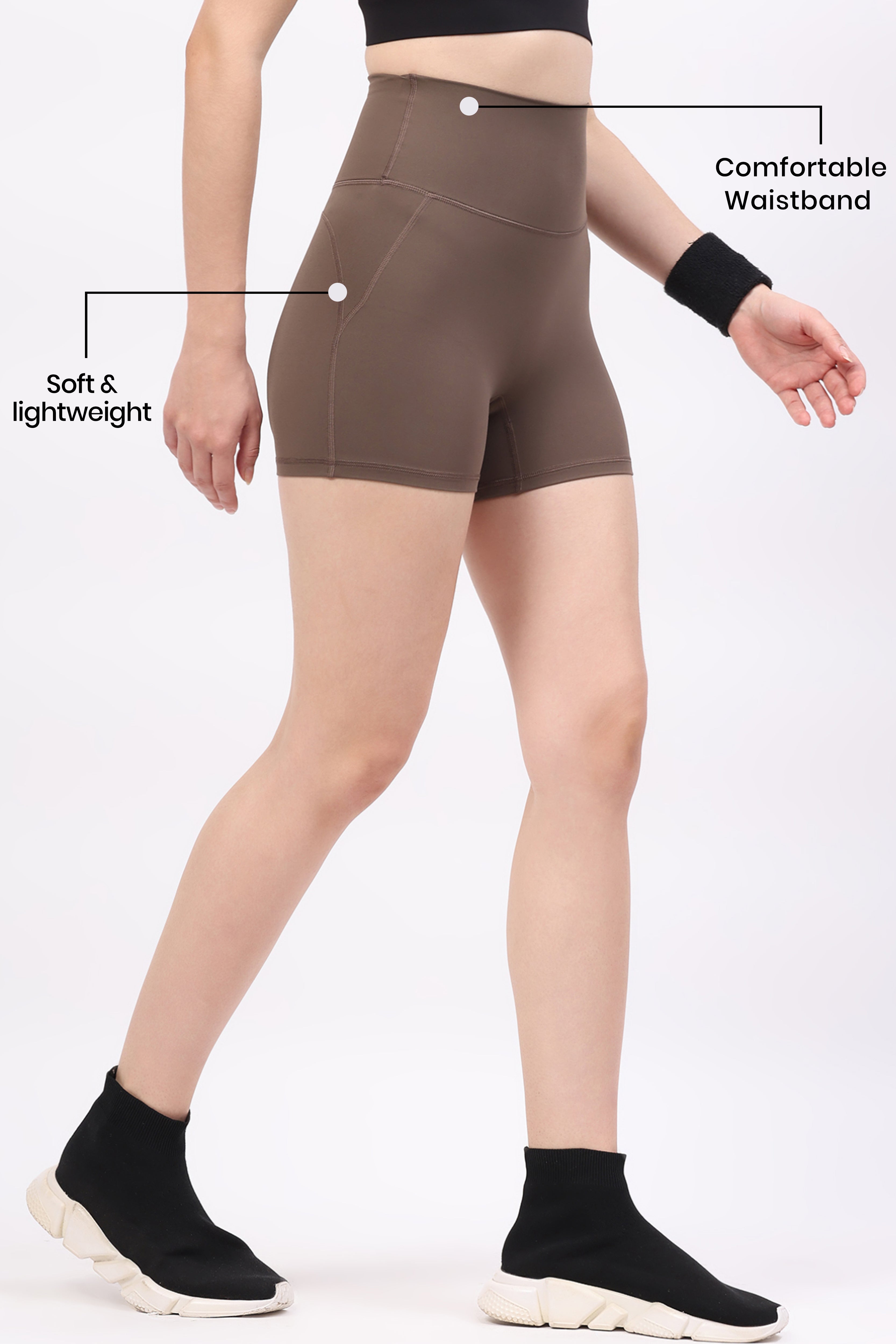 Brown Ultra Stretchable Seamless Shorts