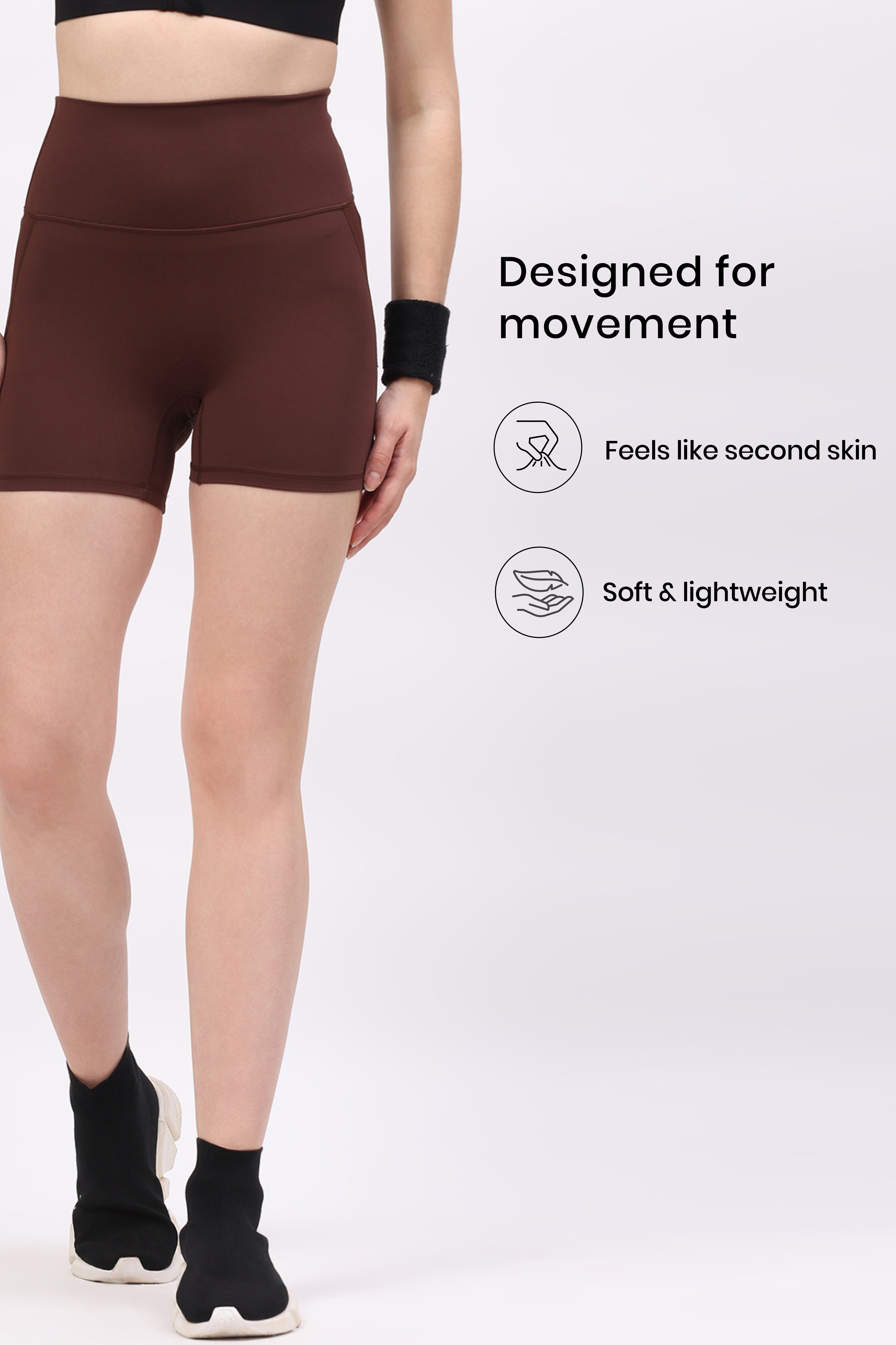 Coffee Ultra Stretchable Seamless Shorts