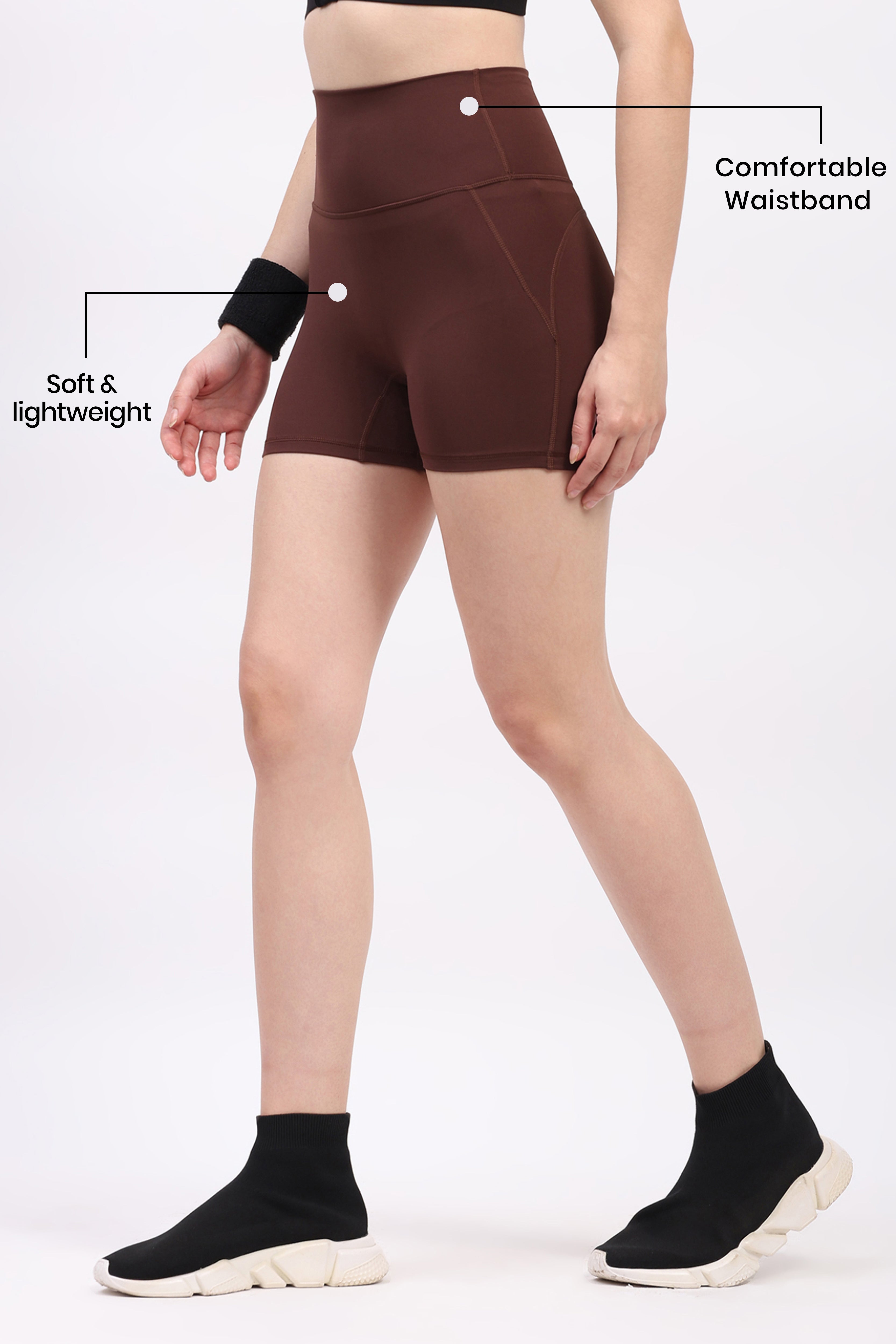 Coffee Ultra Stretchable Seamless Shorts