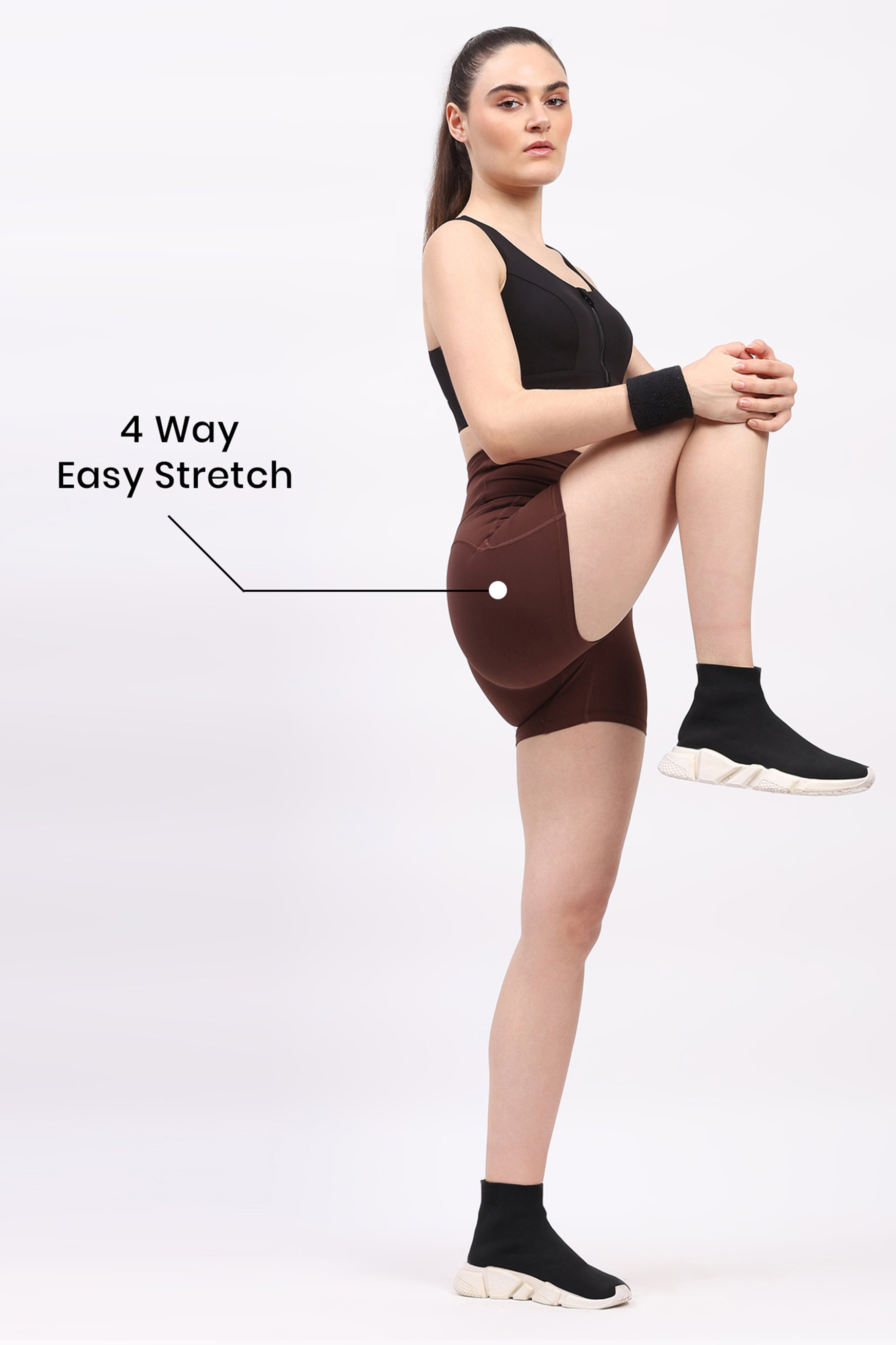 Coffee Ultra Stretchable Seamless Shorts